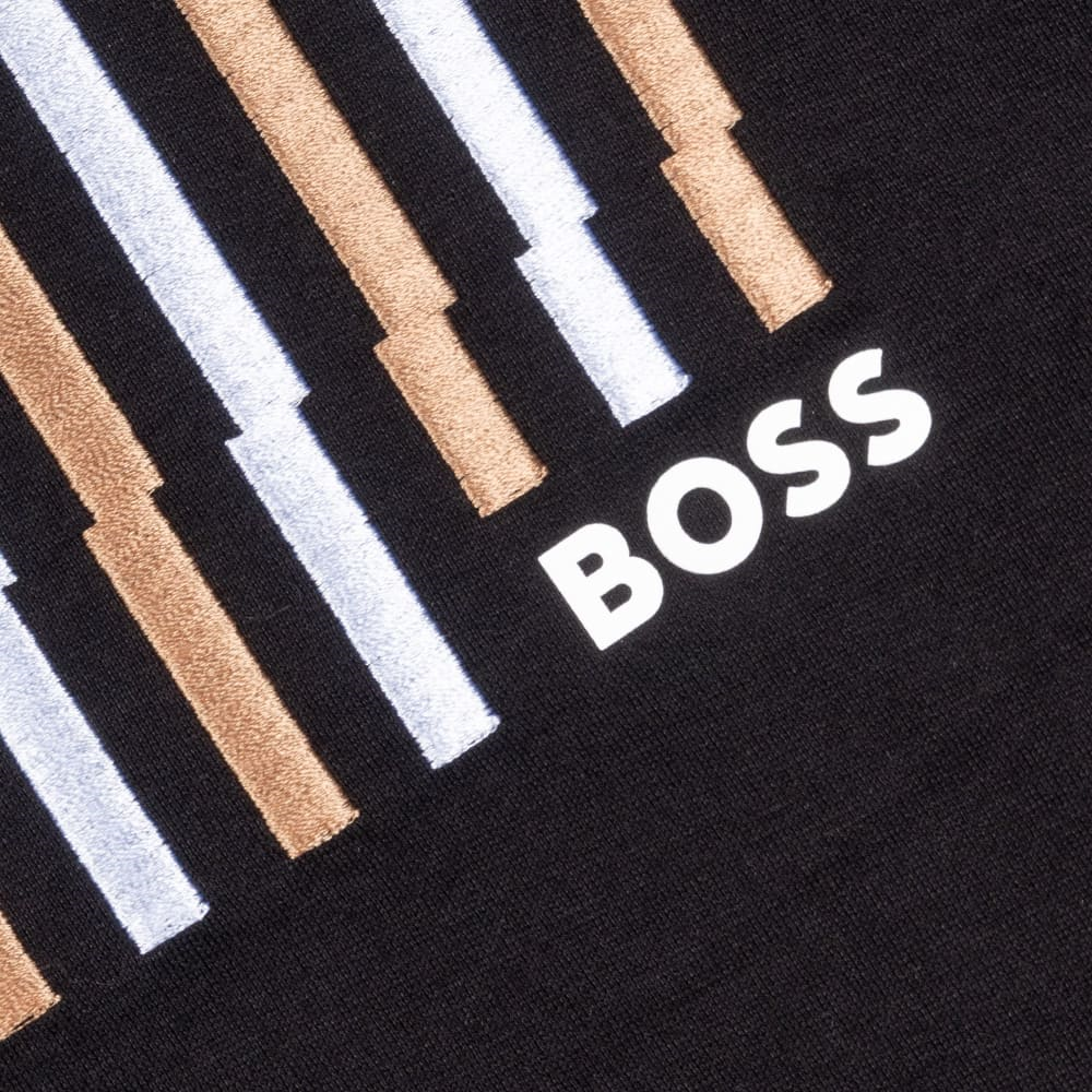 BOSS  BOSS Erkek Logolu Bisiklet Yaka Kısa Kol Standart Siyah1 T-Shirt 50560466-001