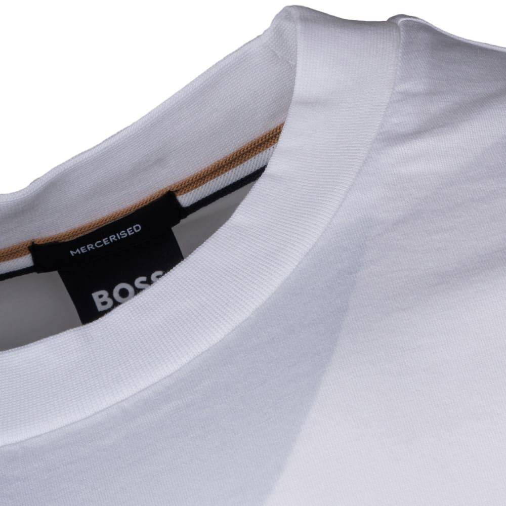 BOSS  BOSS Erkek Logolu Bisiklet Yaka Kısa Kol Standart Beyaz T-Shirt 50560466-100