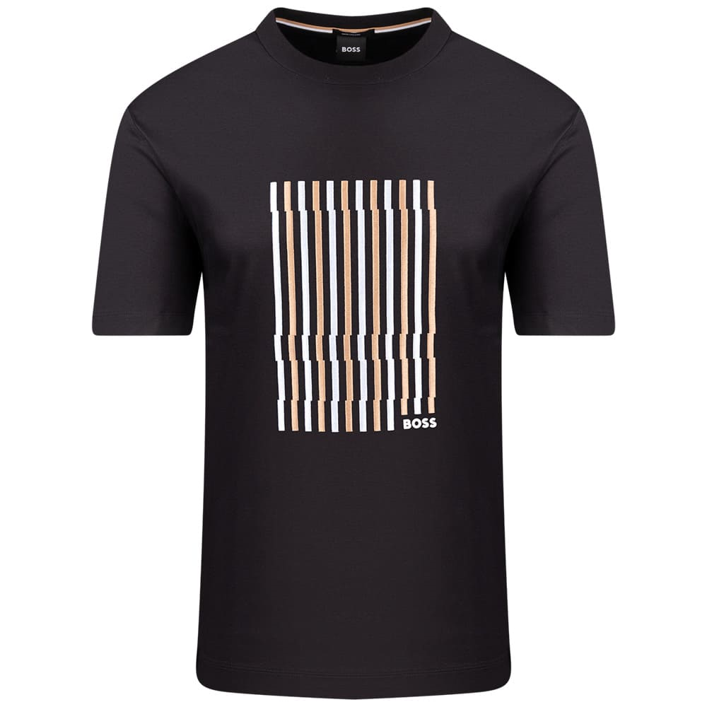 BOSS  BOSS Erkek Logolu Bisiklet Yaka Kısa Kol Standart Siyah1 T-Shirt 50560466-001