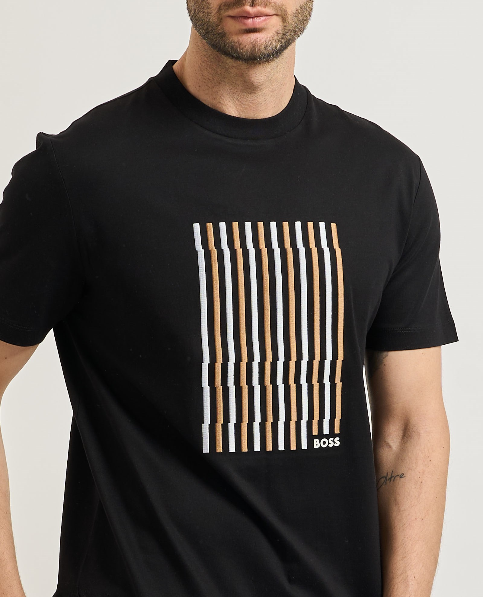 BOSS  BOSS Erkek Logolu Bisiklet Yaka Kısa Kol Standart Siyah1 T-Shirt 50560466-001