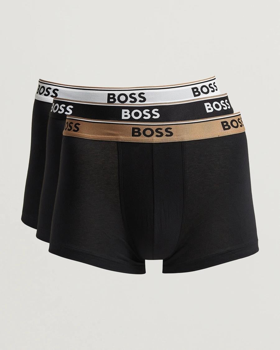 BOSS BOSS Erkek Logolu Elastik Bel Bantlı Pamuklu 3'lü Paket Siyah Boxer 50531684-985