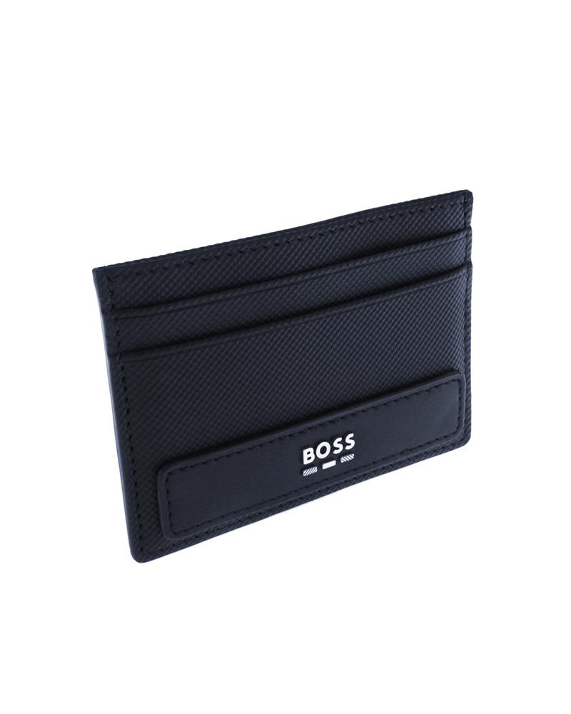 BOSS  BOSS Erkek Logolu Hakiki Deri Kart Bölmeli Lacivert Kartlık 50552874-405