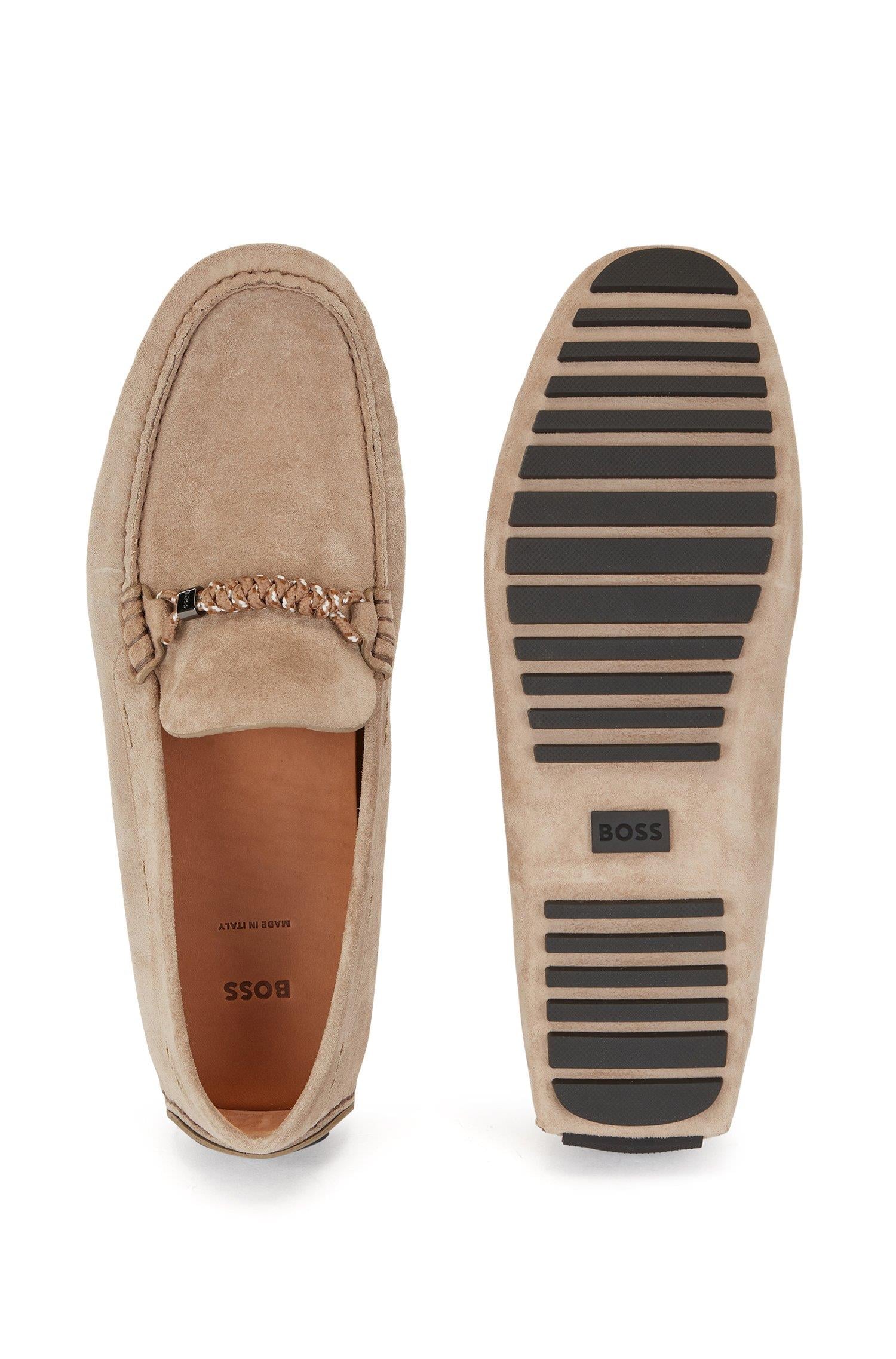 BOSS BOSS Erkek Logolu Rahat Günlük Gri Loafer Ayakkabı 50472511-260