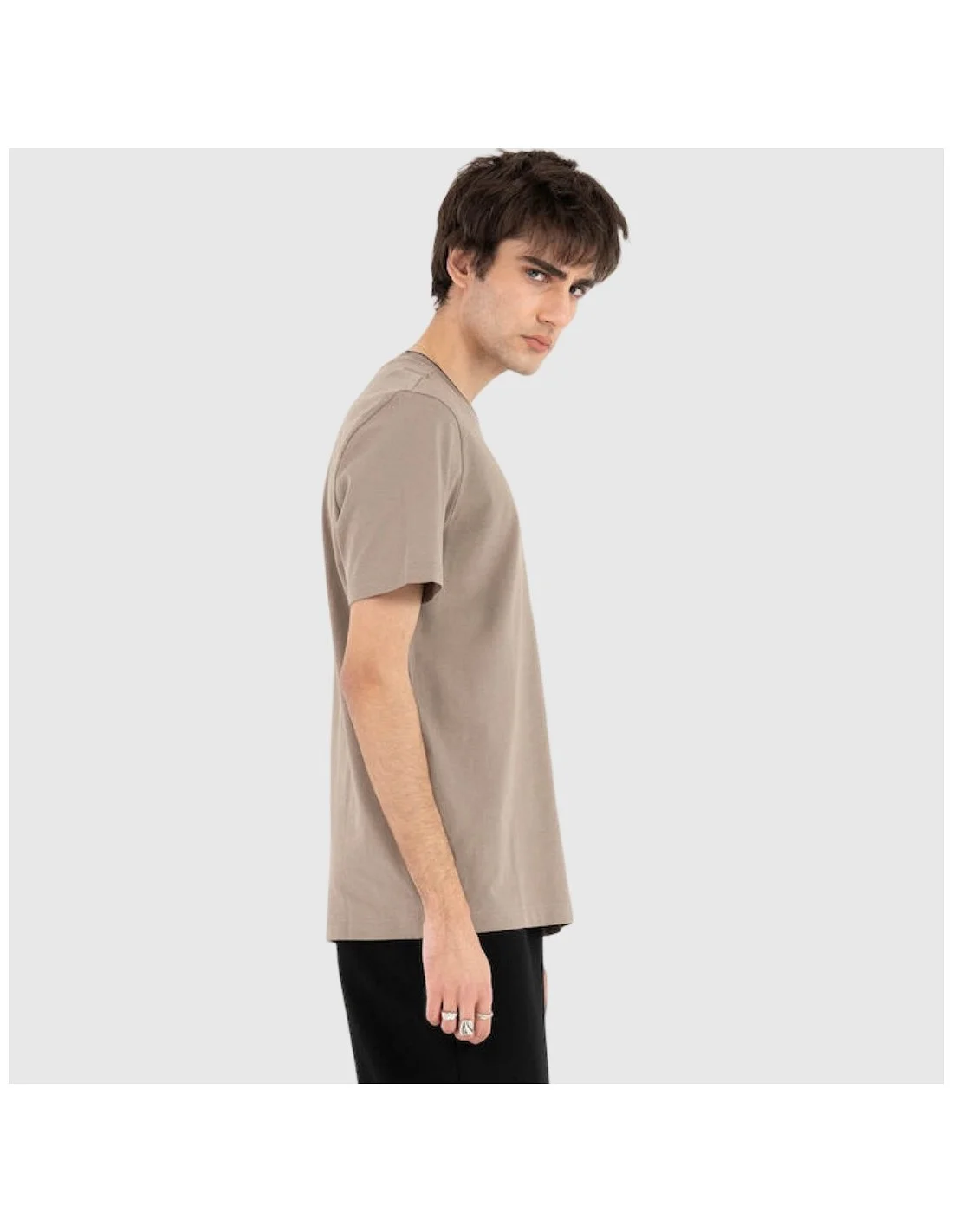 BOSS  BOSS Erkek Logolu Yuvarlak Yakalı %100 Pamuklu Kısa Kollu Kahverengi T-Shirt 50554862-334