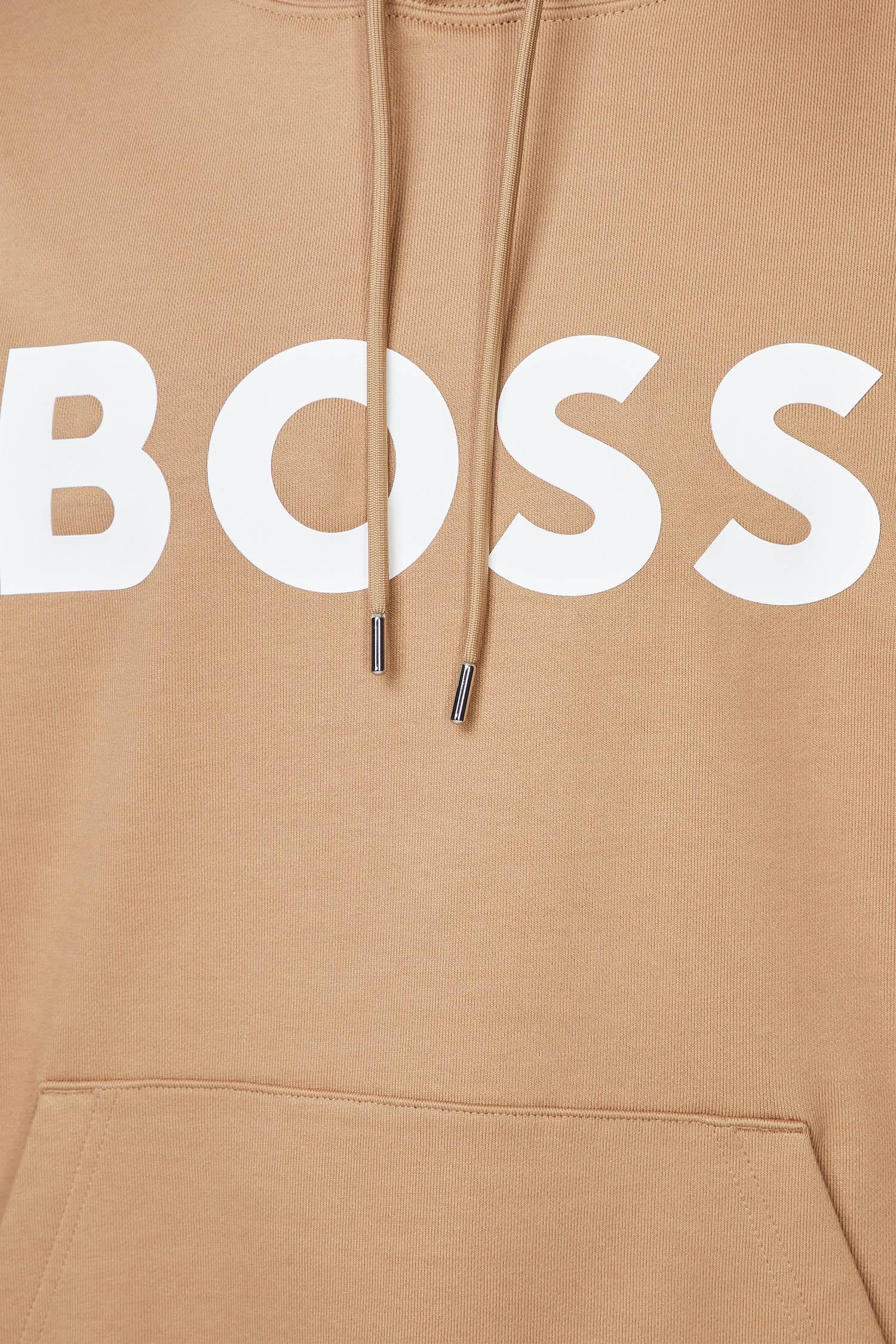BOSS BOSS Erkek Marka Logo Detaylı Regular Fit Uzun Kollu Bej Sweatshirt 50496661-260