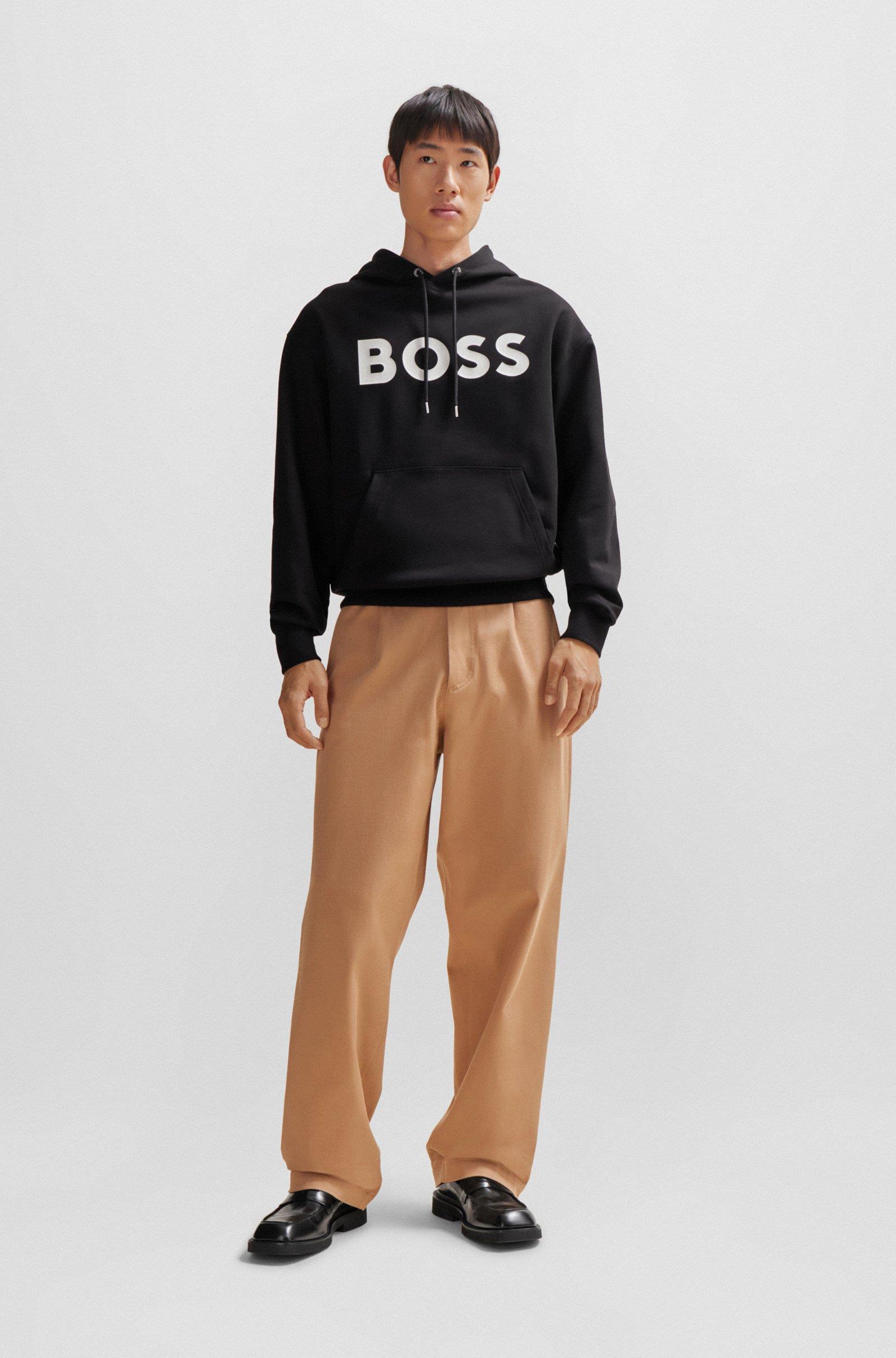 BOSS BOSS Erkek Marka Logo Detaylı Regular Fit Uzun Kollu Siyah1 Sweatshirt 50496661-001