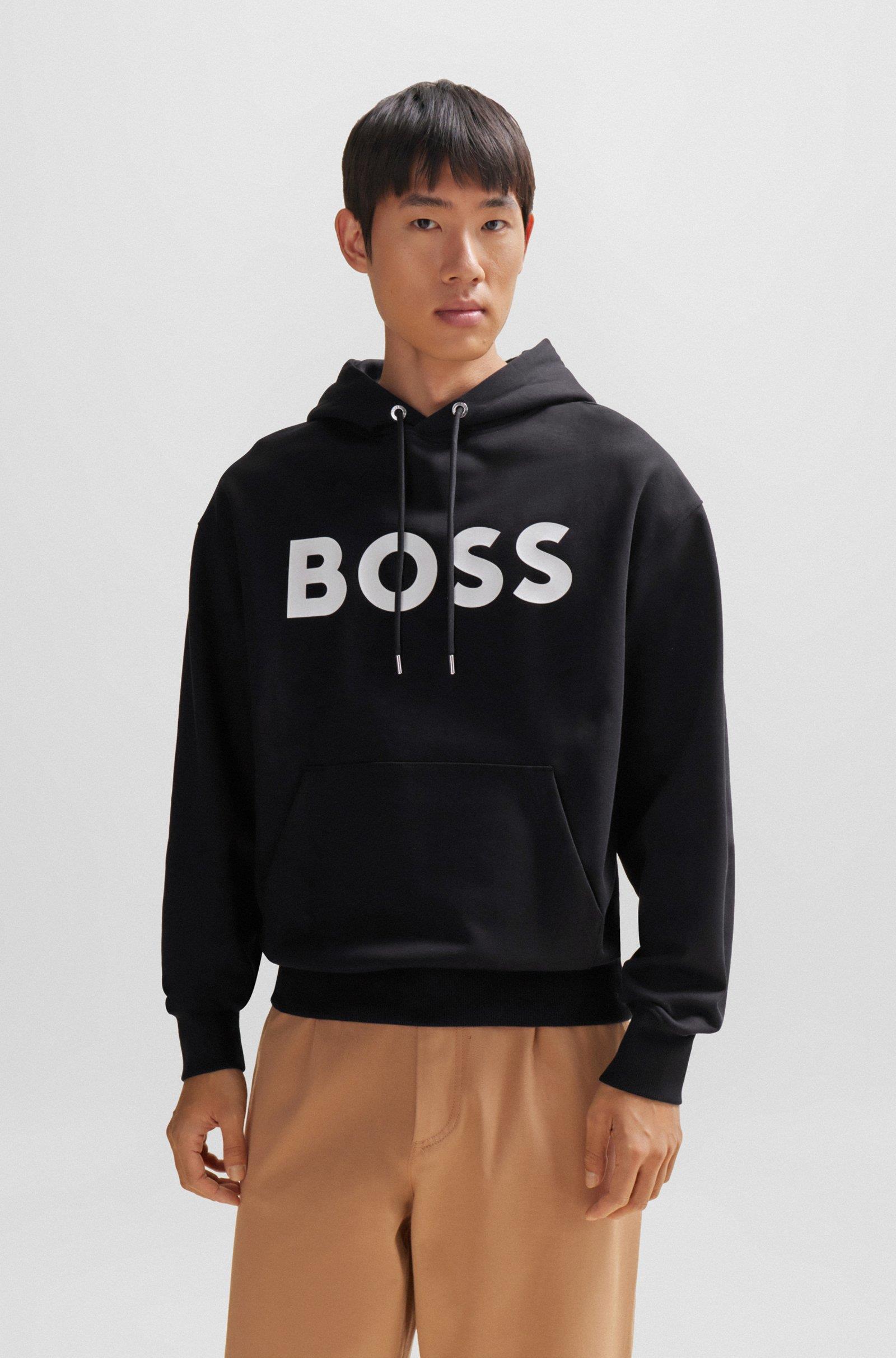 BOSS BOSS Erkek Marka Logo Detaylı Regular Fit Uzun Kollu Siyah1 Sweatshirt 50496661-001