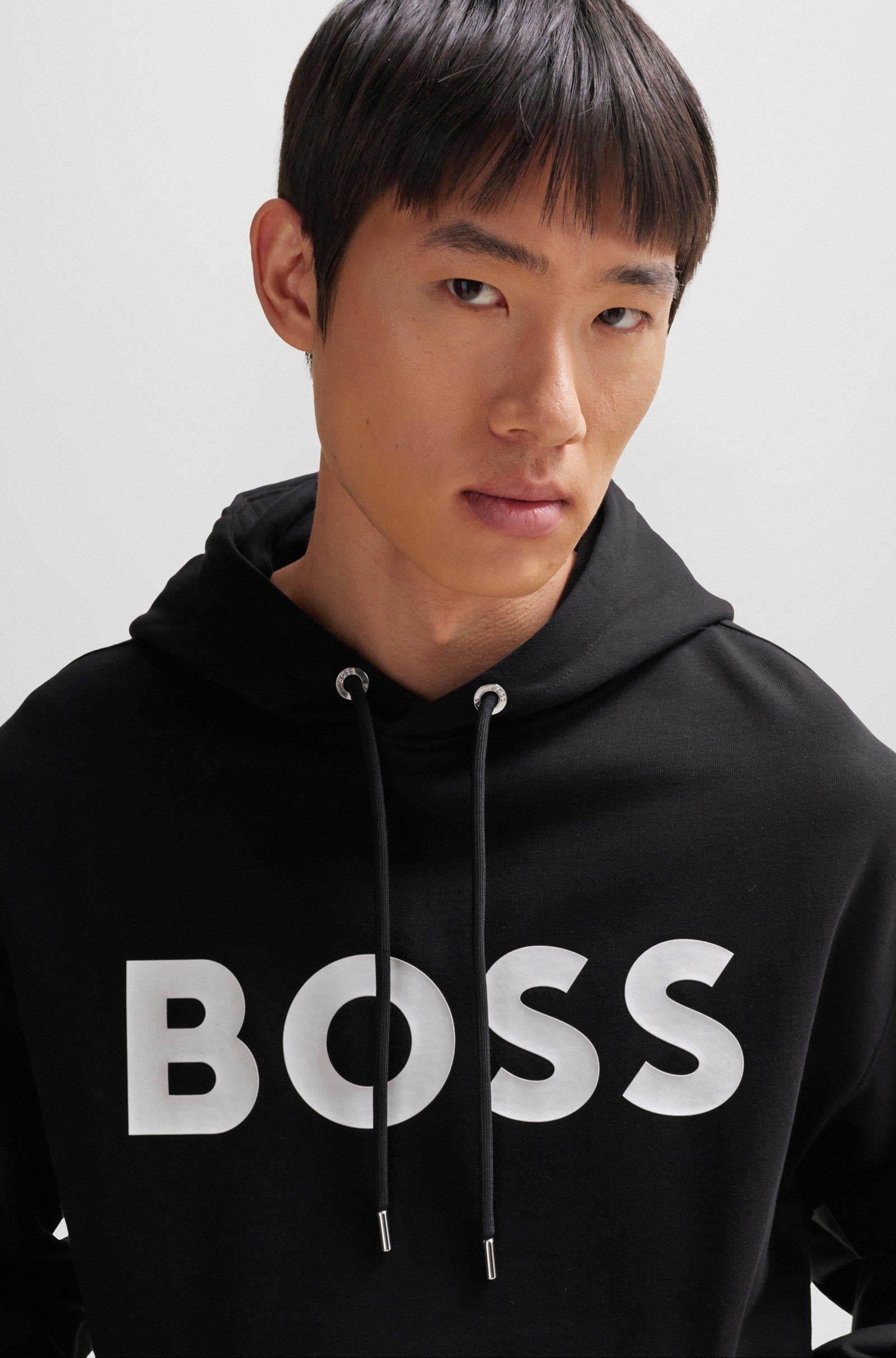 BOSS BOSS Erkek Marka Logo Detaylı Regular Fit Uzun Kollu Siyah1 Sweatshirt 50496661-001
