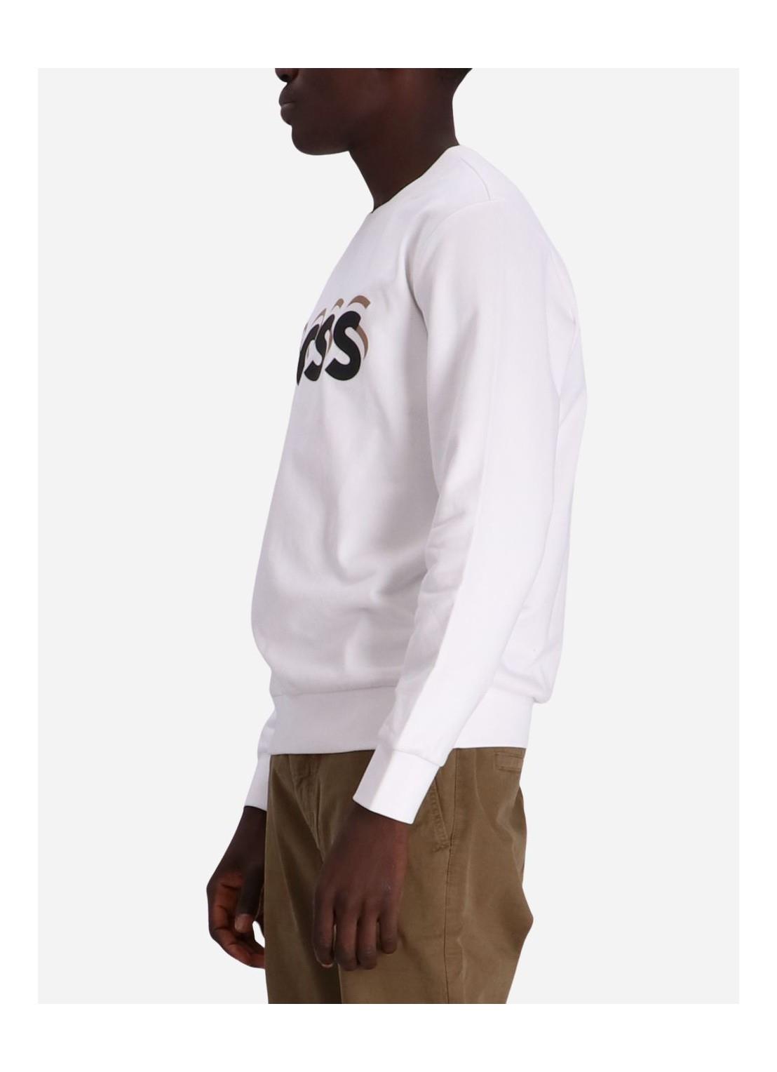 BOSS BOSS Erkek Marka Logo Detaylı Regular Fit Uzun Kollu Beyaz Sweatshirt 50507939-100