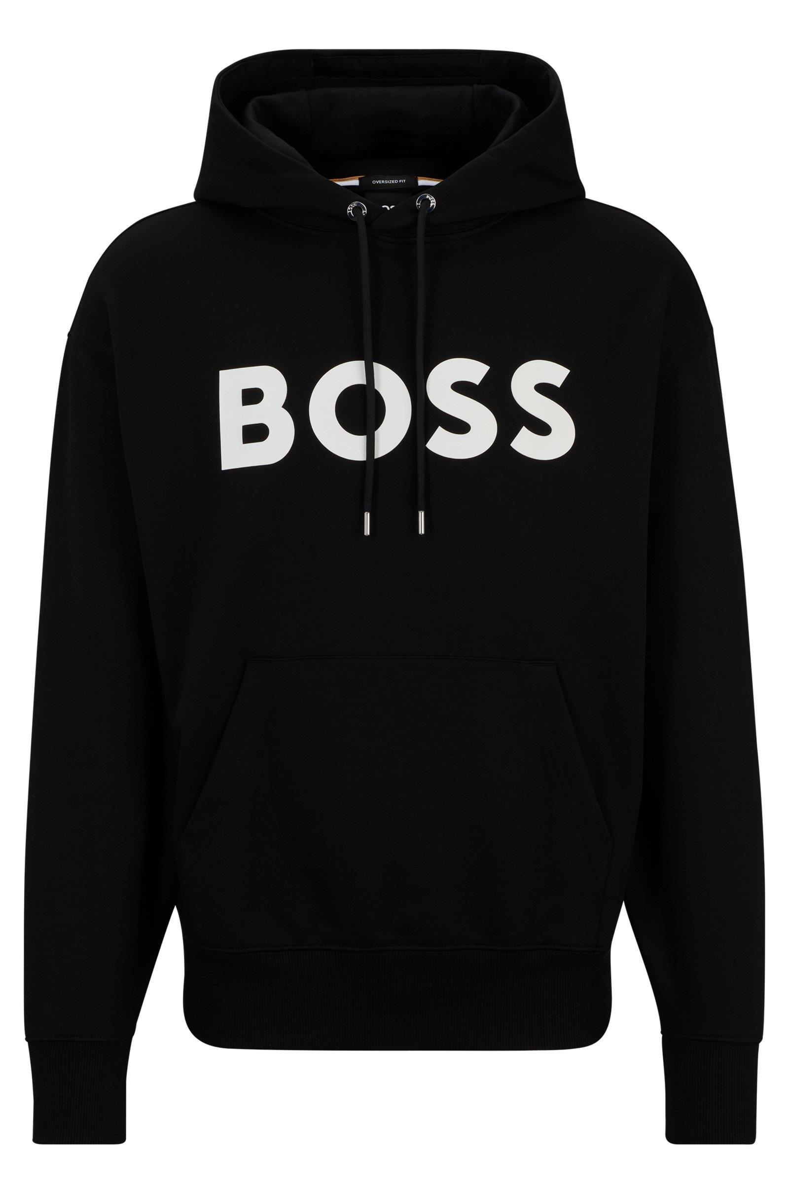 BOSS BOSS Erkek Marka Logo Detaylı Regular Fit Uzun Kollu Siyah1 Sweatshirt 50496661-001