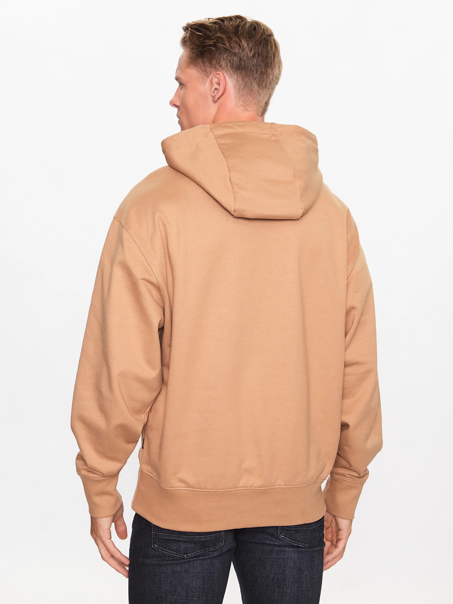 BOSS  BOSS Erkek Marka Logo Detaylı Regular Fit Uzun Kollu Bej Sweatshirt 50496661-260