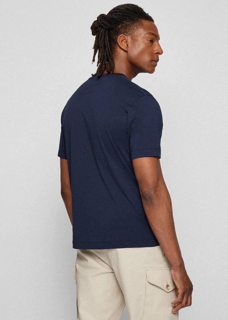 BOSS BOSS Erkek Marka Logo Detaylı Regular Fit Kısa Kollu Lacivert T-Shirt 50469499-404