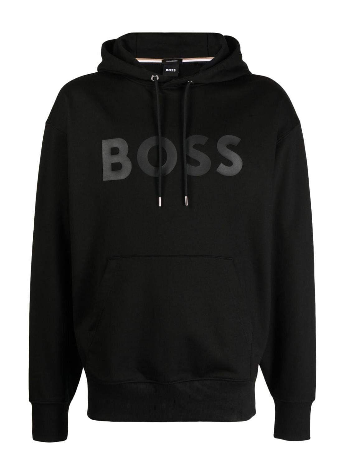 BOSS BOSS Erkek Marka Logo Detaylı Regular Fit Uzun Kollu Siyah Sweatshirt 50496661-002