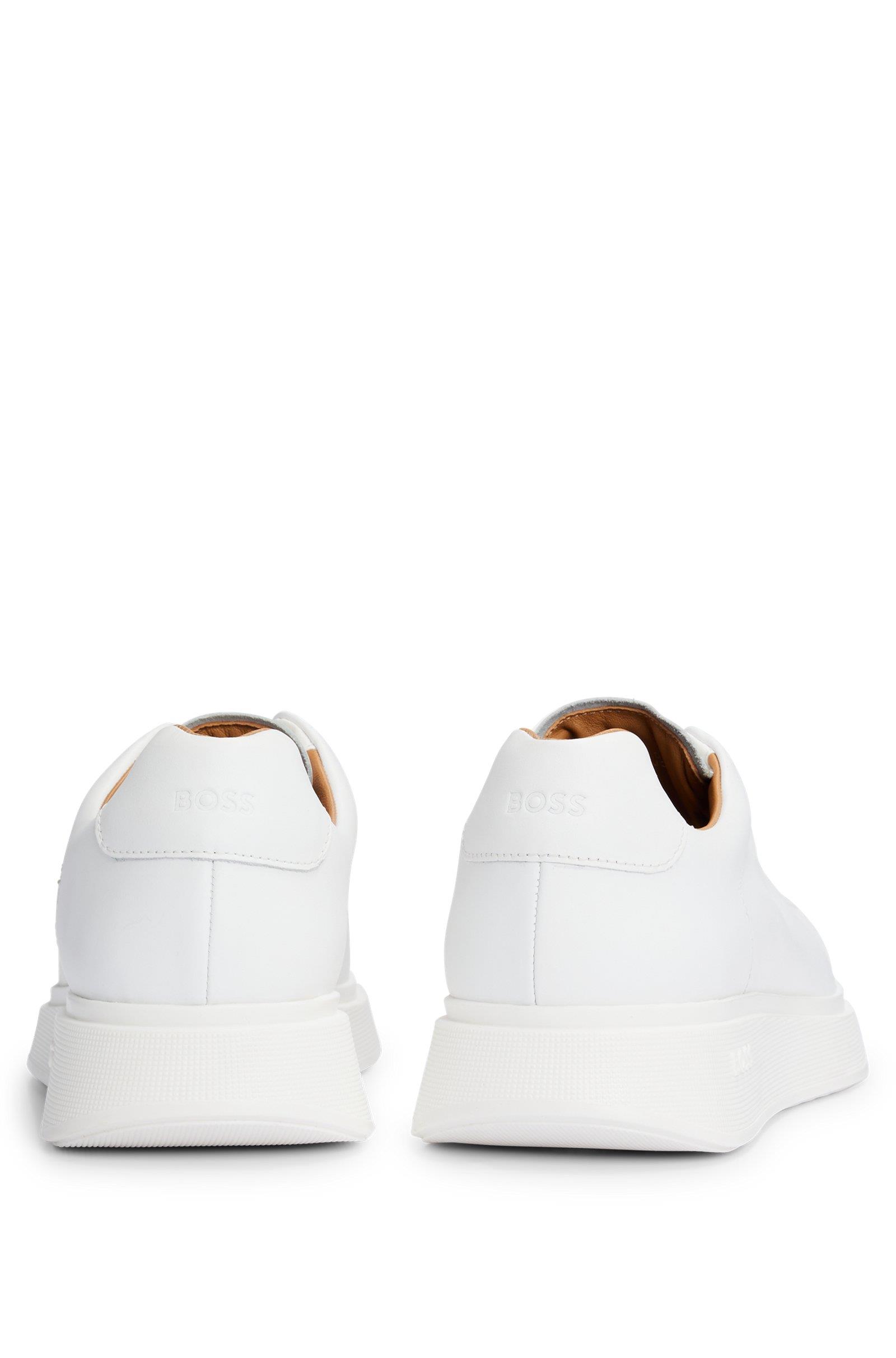 BOSS BOSS Erkek Marka Logolu Bağcıklı Kaydırmaz Tabanlı Günlük Beyaz Sneaker 50497887-100