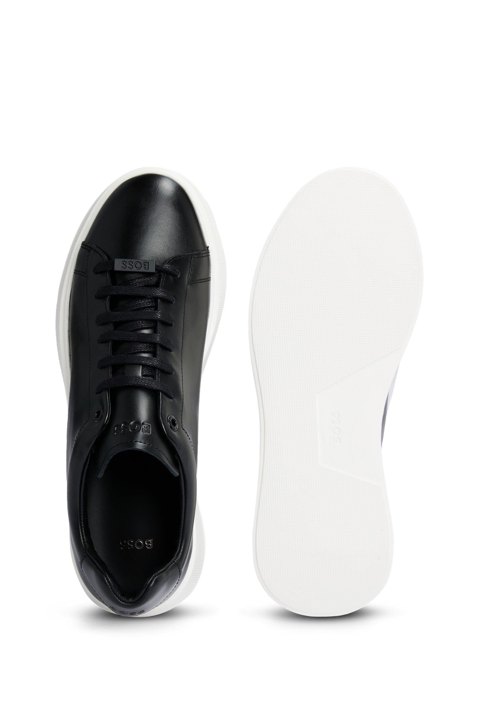 BOSS BOSS Erkek Marka Logolu Bağcıklı Kaydırmaz Tabanlı Günlük Siyah Sneaker 50497887-001