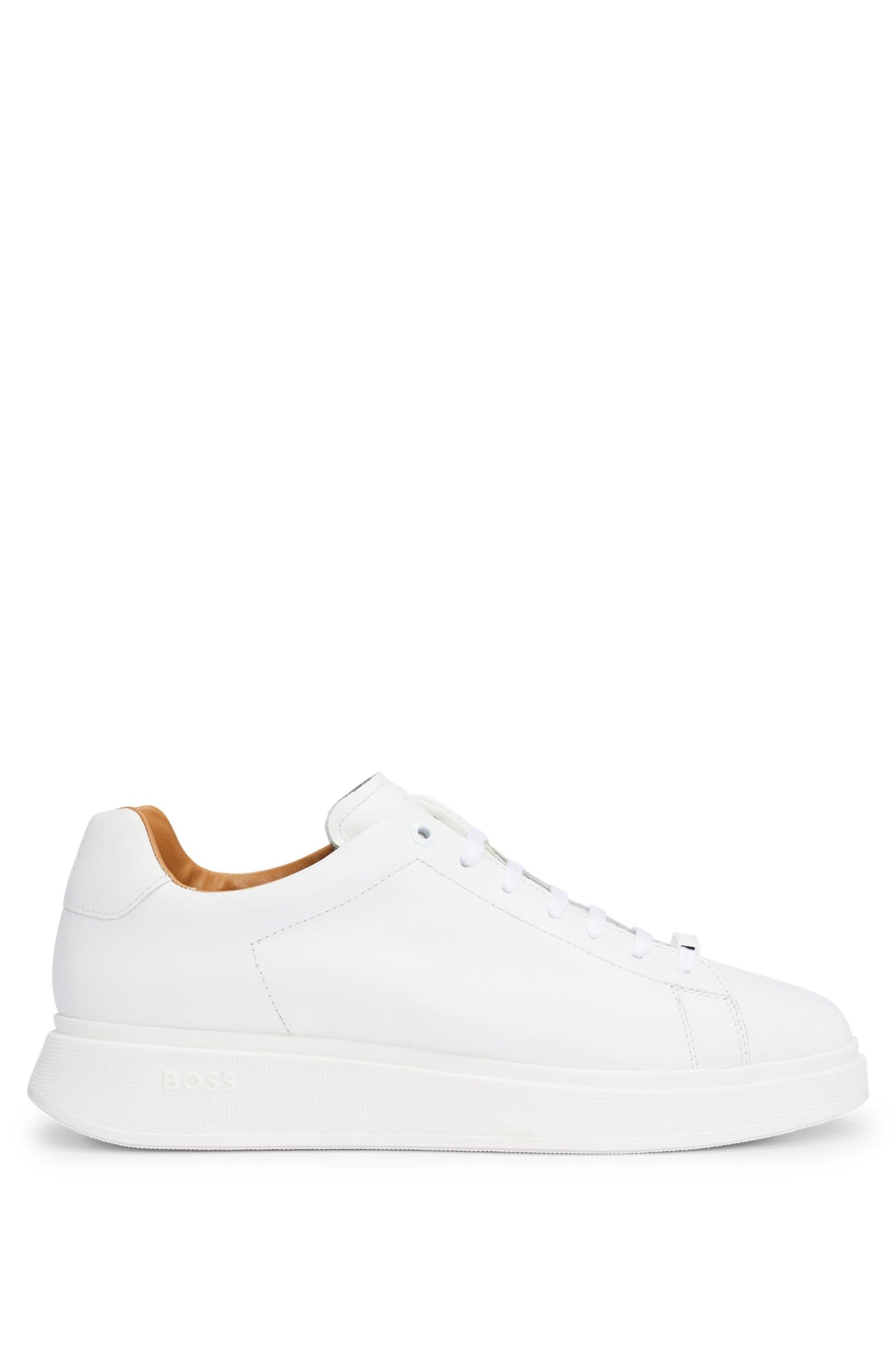BOSS BOSS Erkek Marka Logolu Bağcıklı Kaydırmaz Tabanlı Günlük Beyaz Sneaker 50497887-100