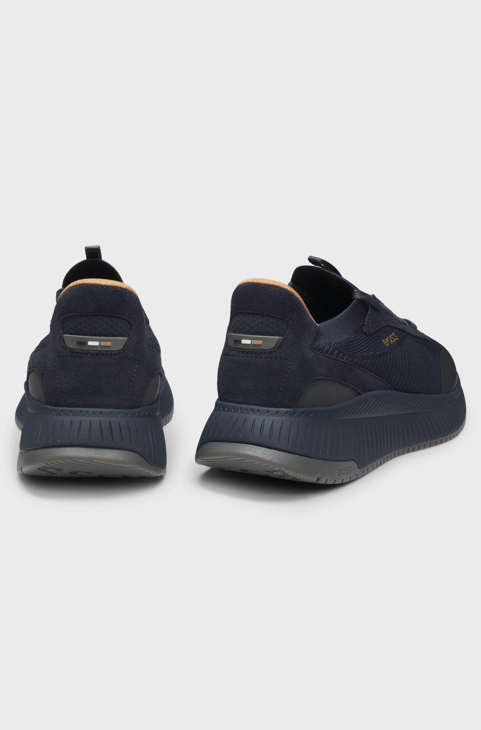 BOSS  BOSS Erkek Marka Logolu Bağcıklı Kaydırmaz Tabanlı Günlük Lacivert1 Sneaker 50523113-475