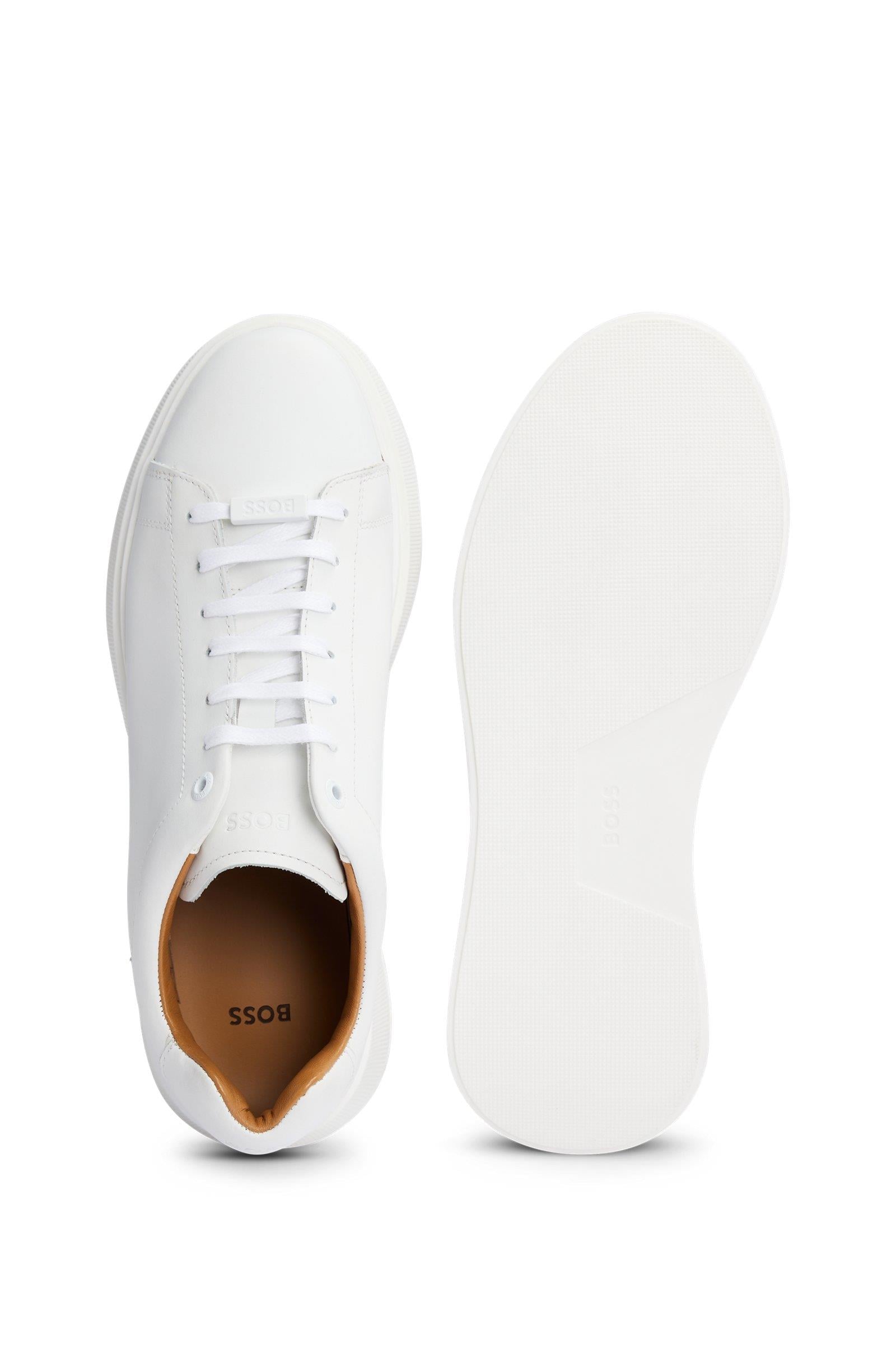 BOSS BOSS Erkek Marka Logolu Bağcıklı Kaydırmaz Tabanlı Günlük Beyaz Sneaker 50497887-100