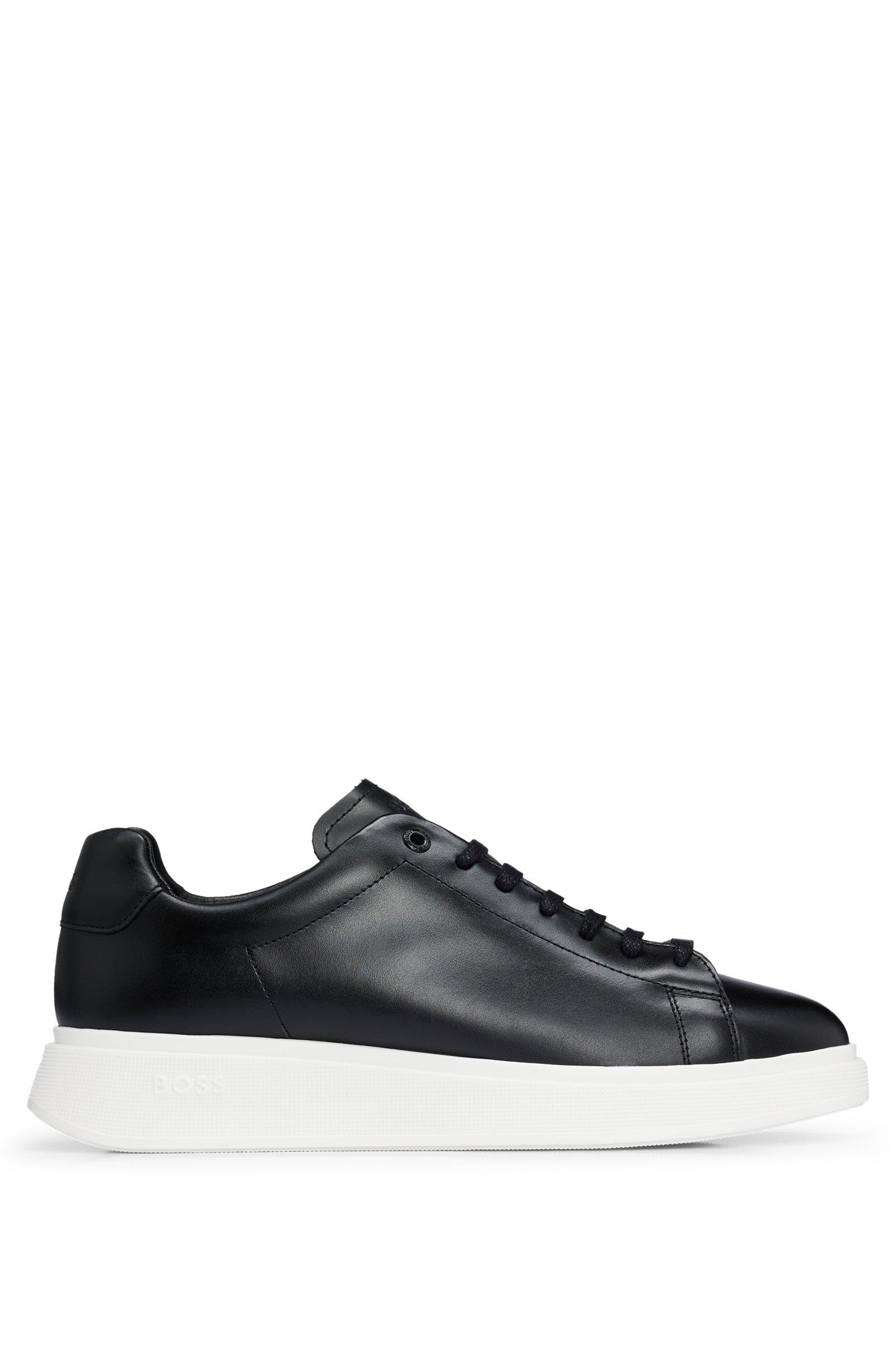 BOSS BOSS Erkek Marka Logolu Bağcıklı Kaydırmaz Tabanlı Günlük Siyah Sneaker 50497887-001