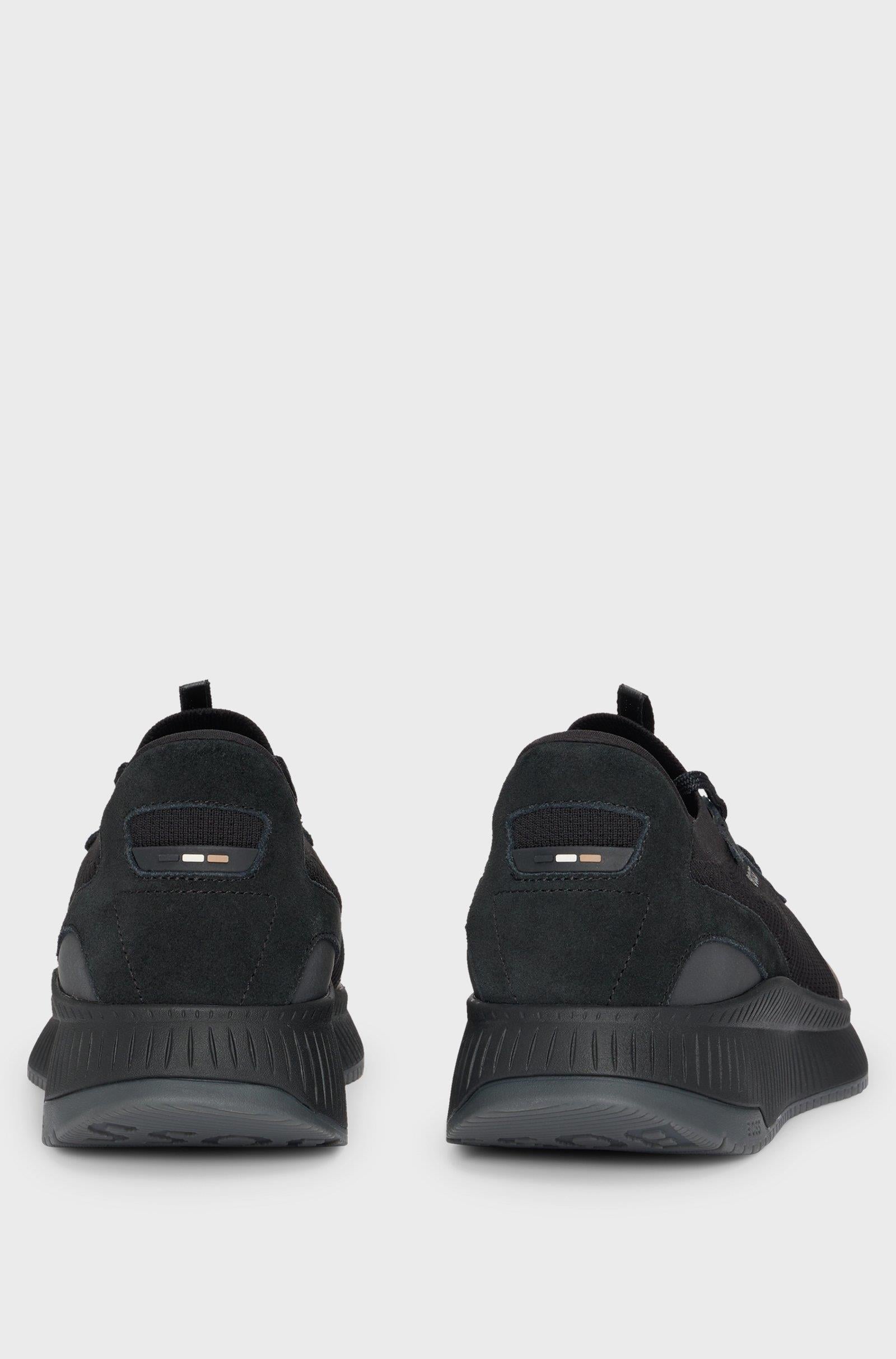 BOSS BOSS Erkek Marka Logolu Bağcıklı Kaydırmaz Tabanlı Günlük Siyah Sneaker 50523113-002