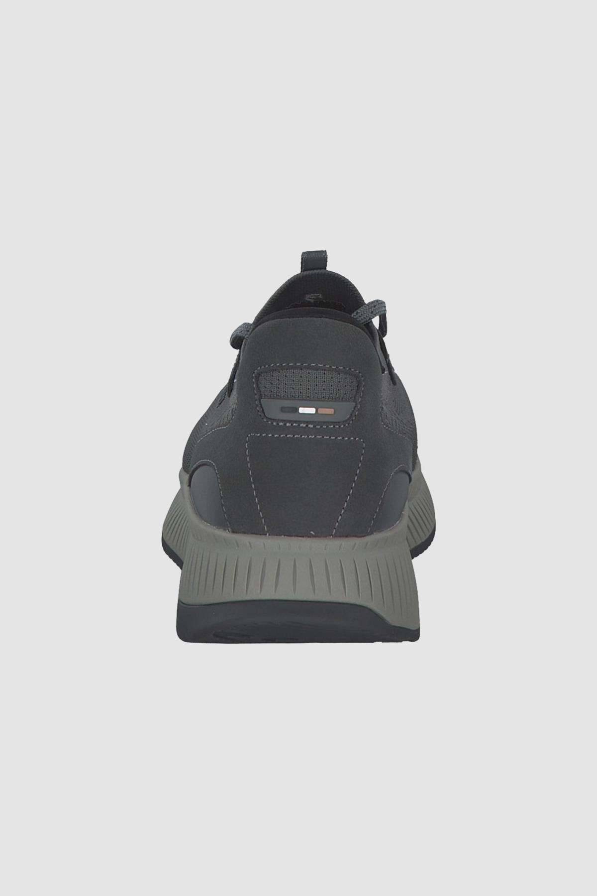 BOSS BOSS Erkek Marka Logolu Bağcıklı Kaydırmaz Tabanlı Günlük Gri Sneaker 50523113-026