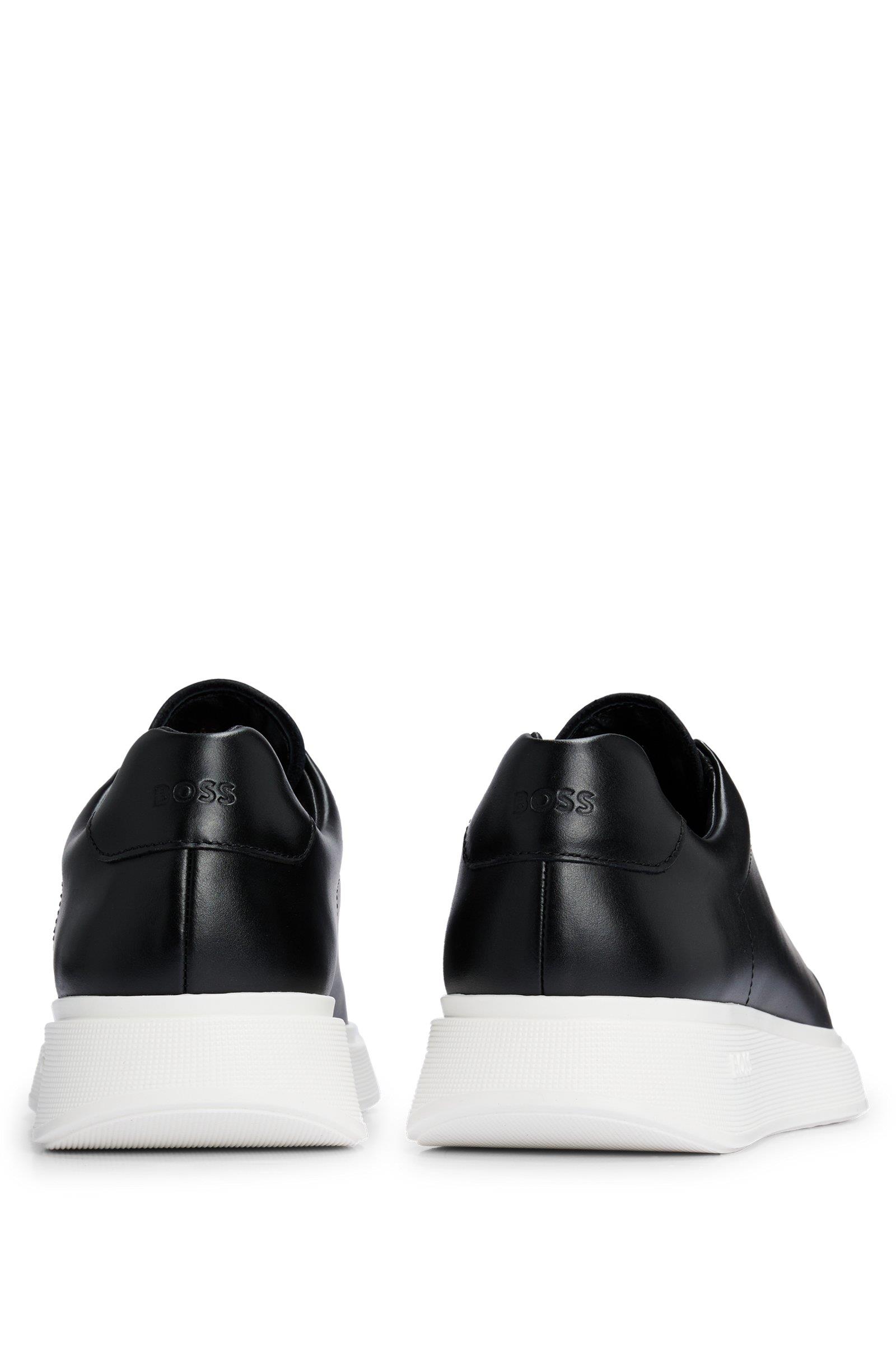 BOSS BOSS Erkek Marka Logolu Bağcıklı Kaydırmaz Tabanlı Günlük Siyah Sneaker 50497887-001