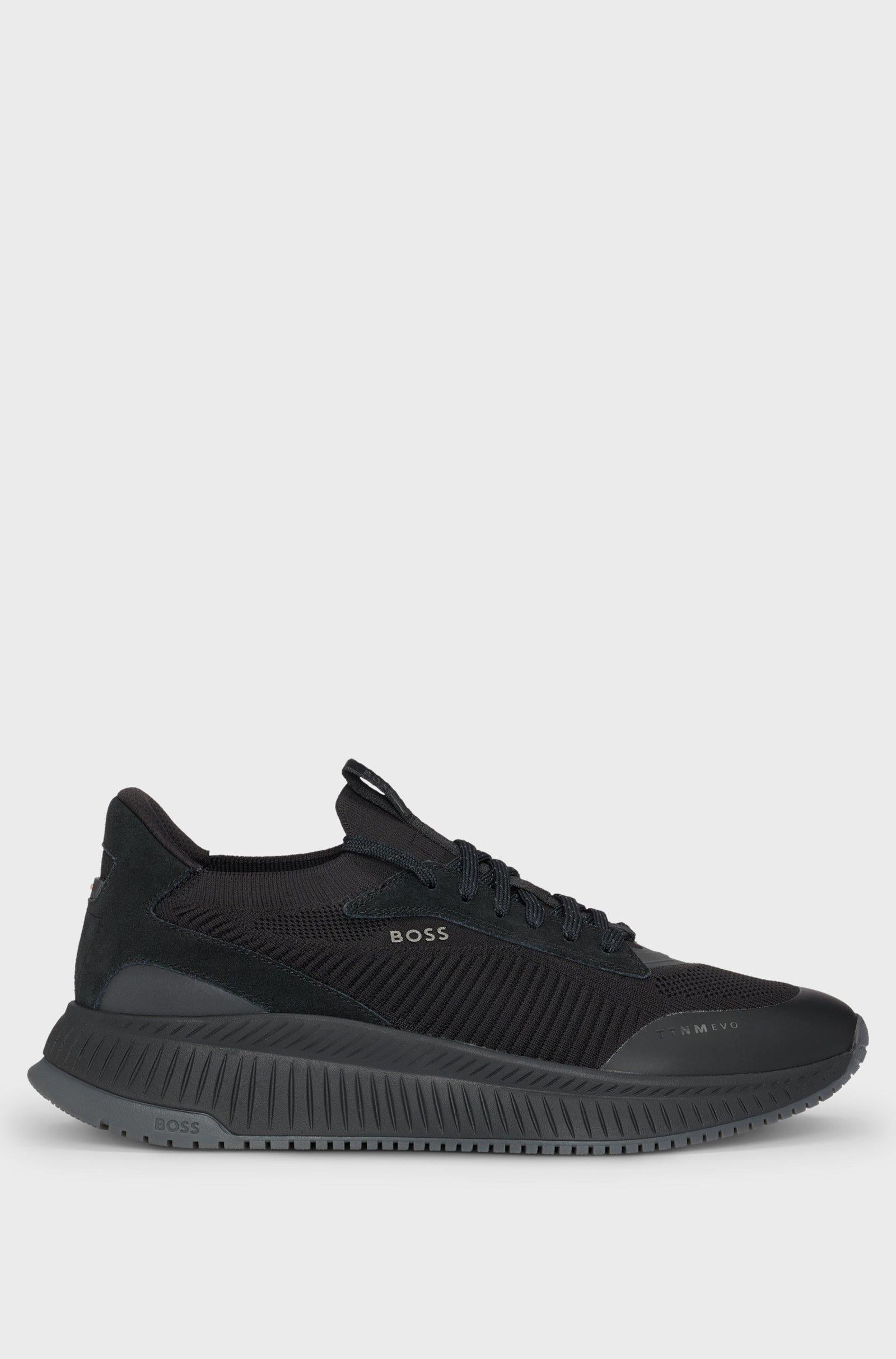 BOSS BOSS Erkek Marka Logolu Bağcıklı Kaydırmaz Tabanlı Günlük Siyah Sneaker 50523113-002