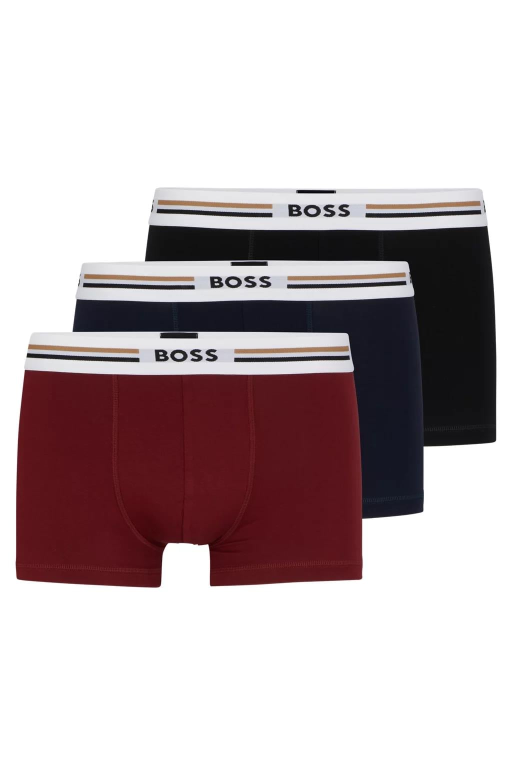 BOSS BOSS Erkek Marka Logolu Beli Lastikli Bordo Boxer 50492200-602