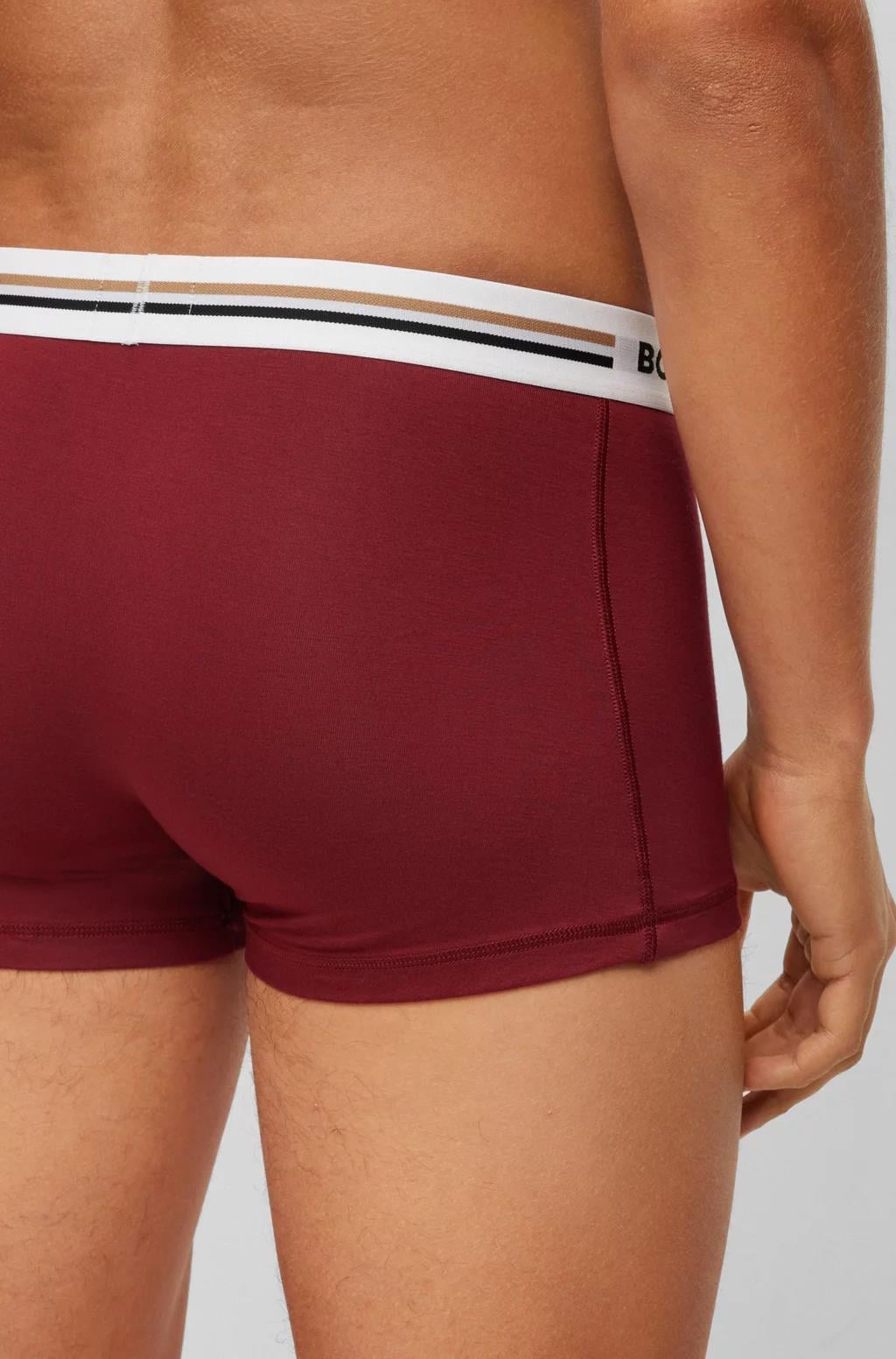 BOSS BOSS Erkek Marka Logolu Beli Lastikli Bordo Boxer 50492200-602