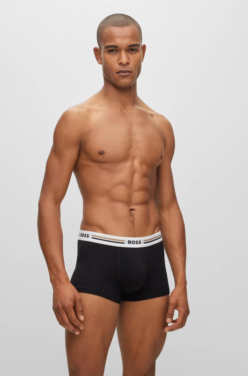 BOSS BOSS Erkek Marka Logolu Beli Lastikli Siyah Boxer 50492200-001