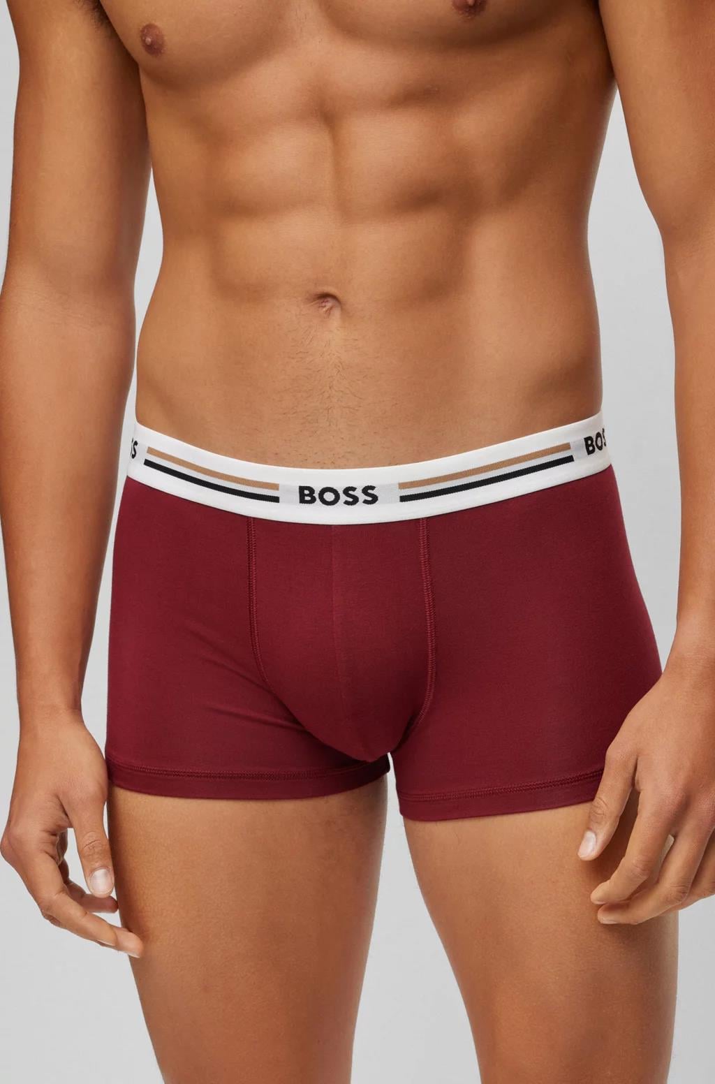 BOSS BOSS Erkek Marka Logolu Beli Lastikli Bordo Boxer 50492200-602