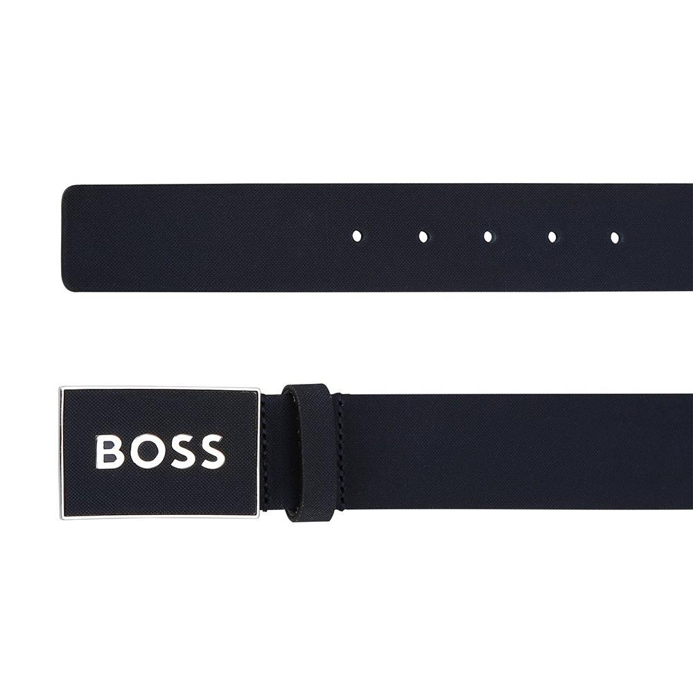 BOSS BOSS Erkek Marka Logolu Deri Günlük Kullanım Lacivert1 Kemer 50471333-402