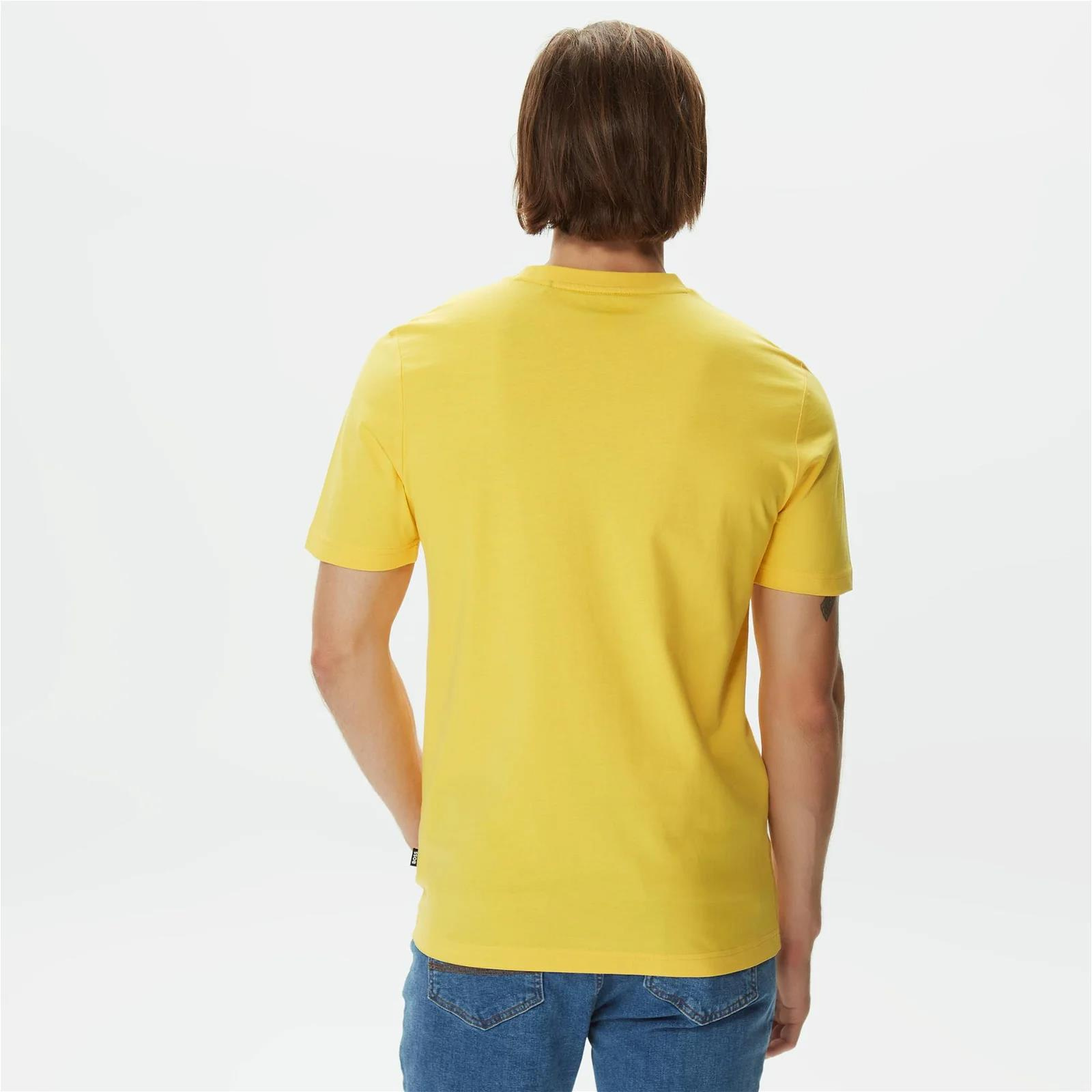 BOSS BOSS Erkek Marka Logolu Kısa Kol Yuvarlak Yaka Sarı T-Shirt 50486200-733