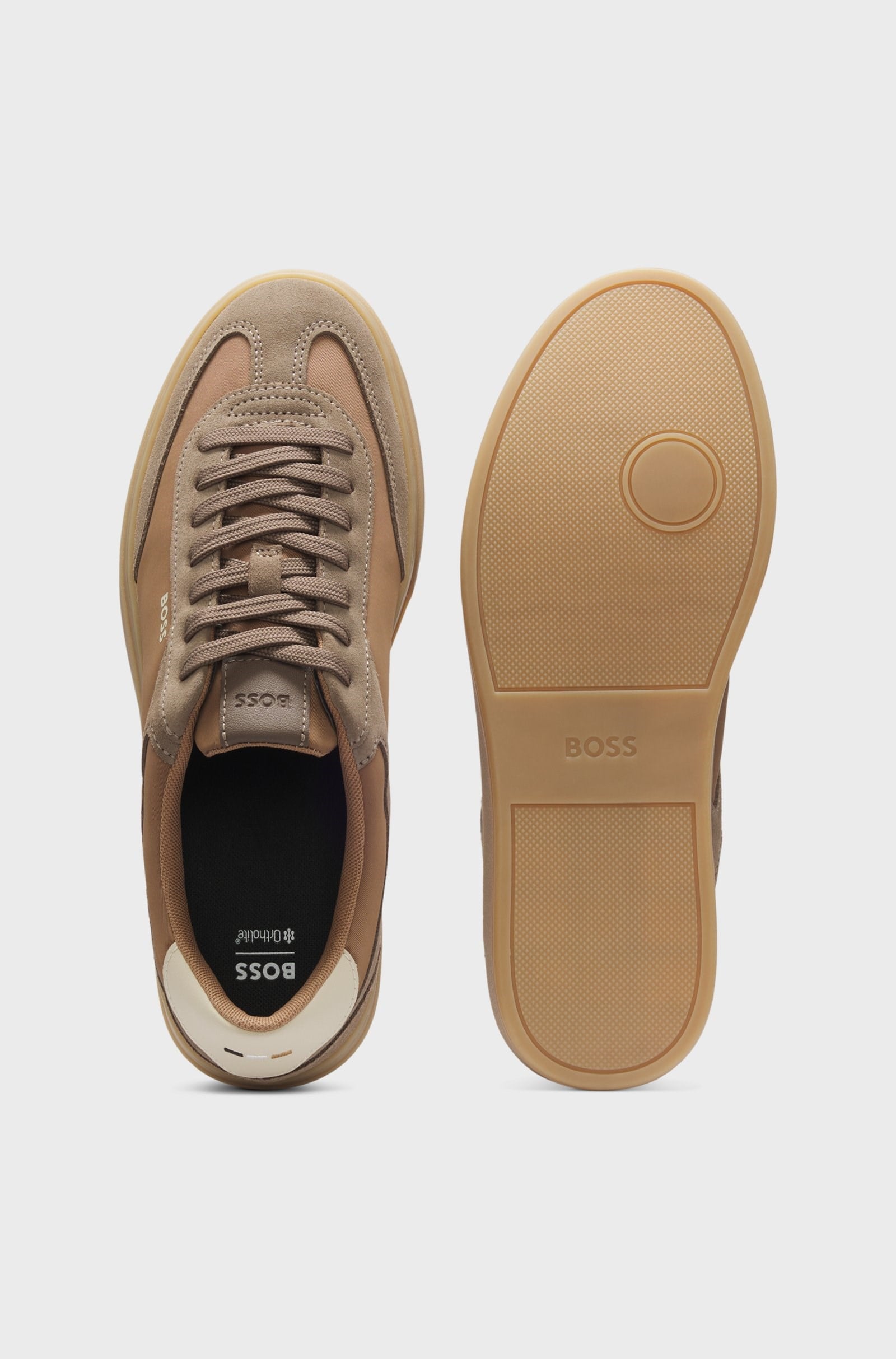 BOSS  BOSS Erkek Marka Logolu Rahat Taban Bağıcıklı Kahverengi Sneaker 50567947-265