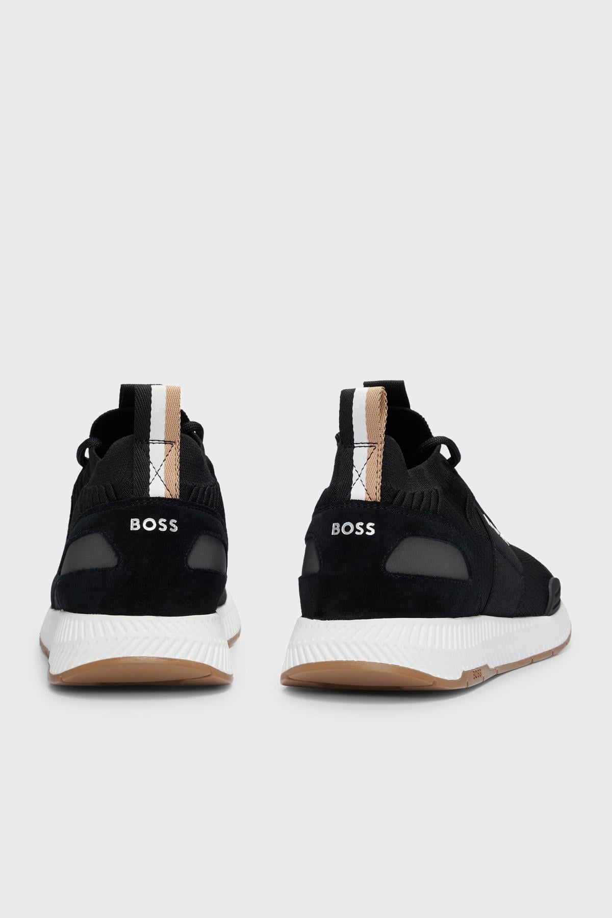 BOSS BOSS Erkek Marka Logolu Rahat Taban Bağıcıklı Siyah1 Sneaker 50498245-014