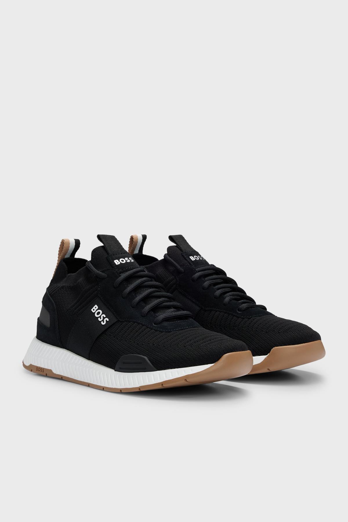 BOSS BOSS Erkek Marka Logolu Rahat Taban Bağıcıklı Siyah1 Sneaker 50498245-014