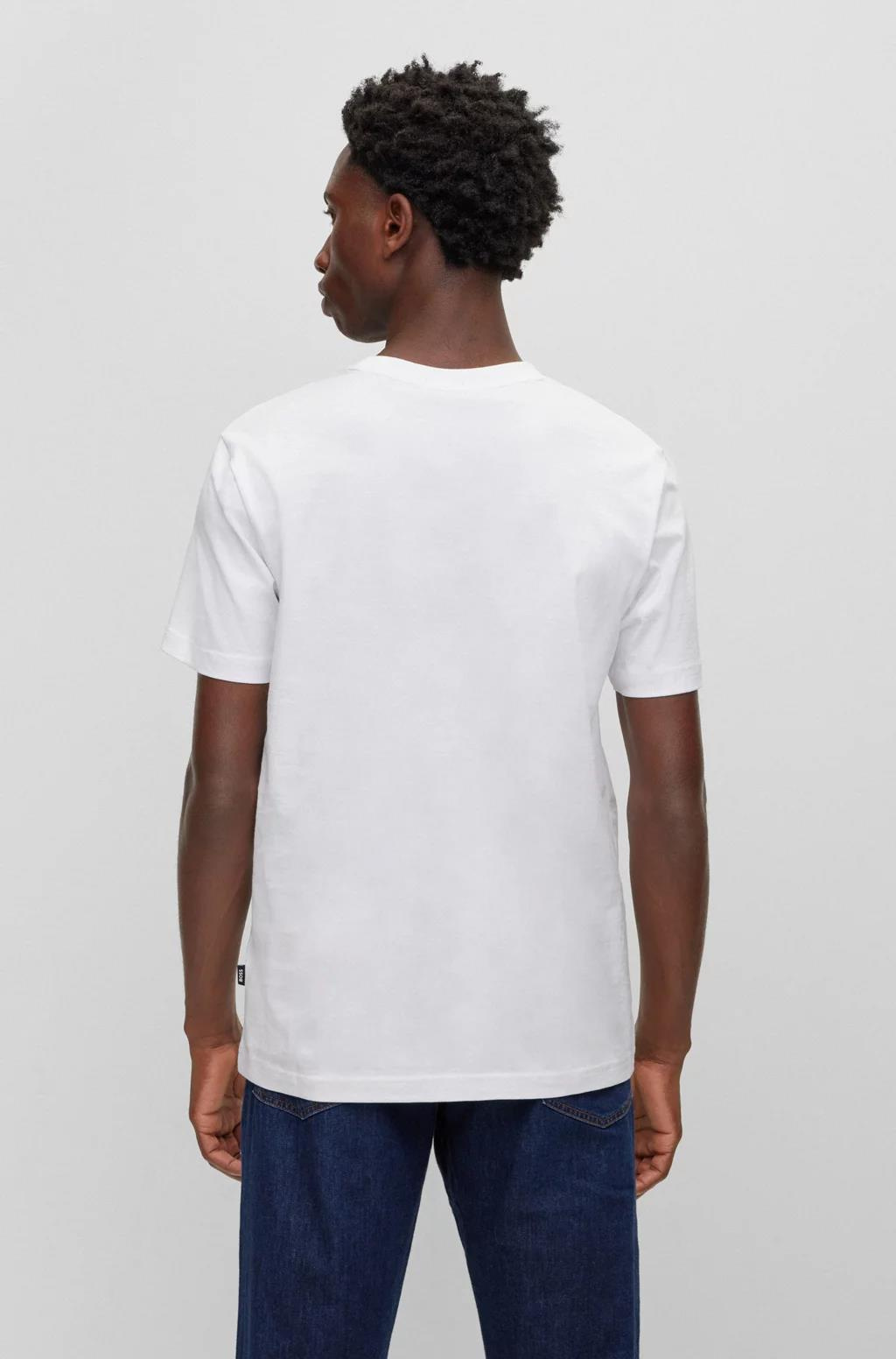BOSS BOSS Erkek Marka Logolu Yavarlak Yakalı Pamuklu Günlük Kullanım Beyaz T-Shirt 50489581-100