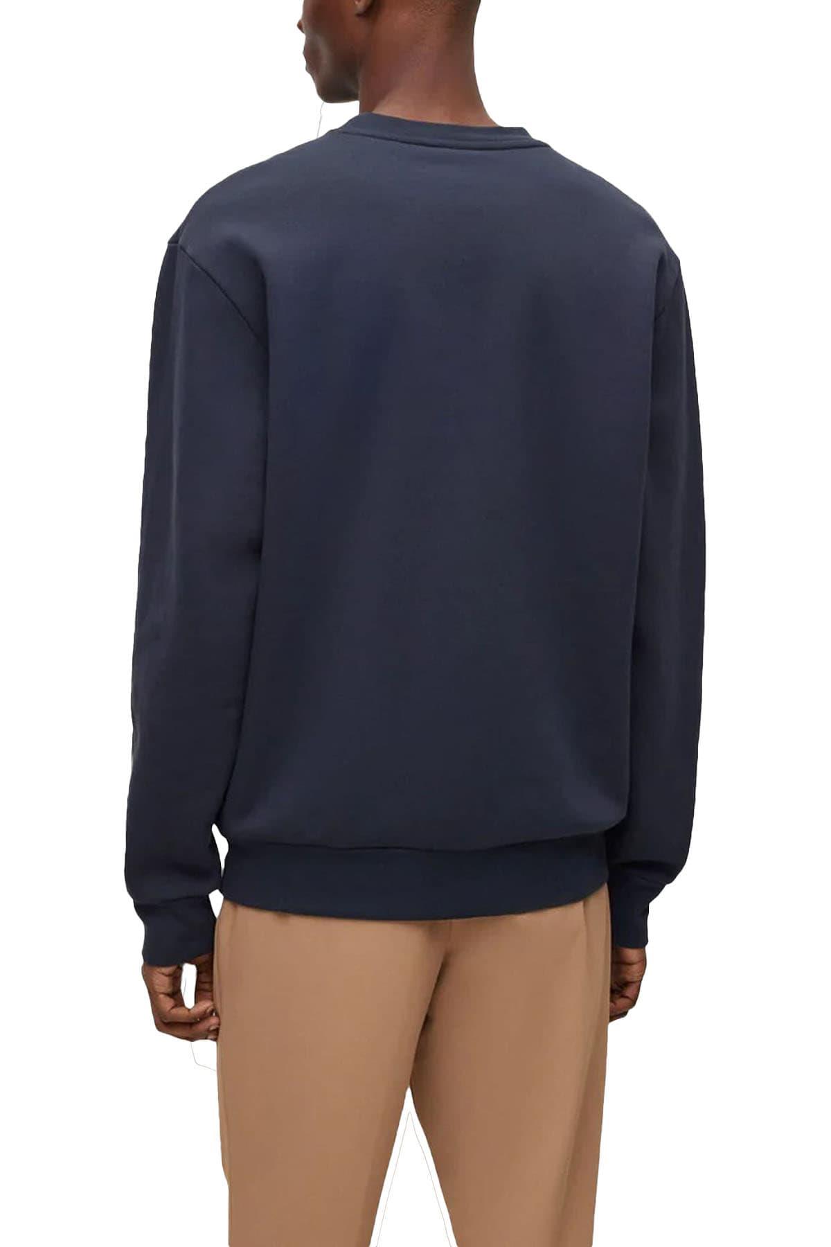 BOSS BOSS Erkek Marka Logolu Yuvarlak Yaka Uzun Kollu Lacivert Sweatshirt 50481578-404