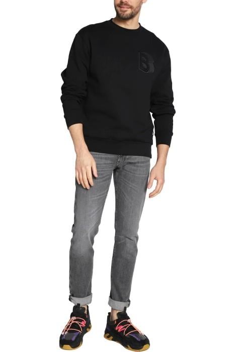 BOSS BOSS Erkek Marka Logolu Yuvarlak Yaka Uzun Kollu Siyah Sweatshirt 50481578-001