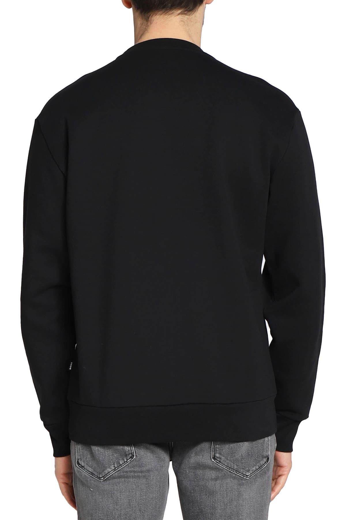 BOSS BOSS Erkek Marka Logolu Yuvarlak Yaka Uzun Kollu Siyah Sweatshirt 50481578-001