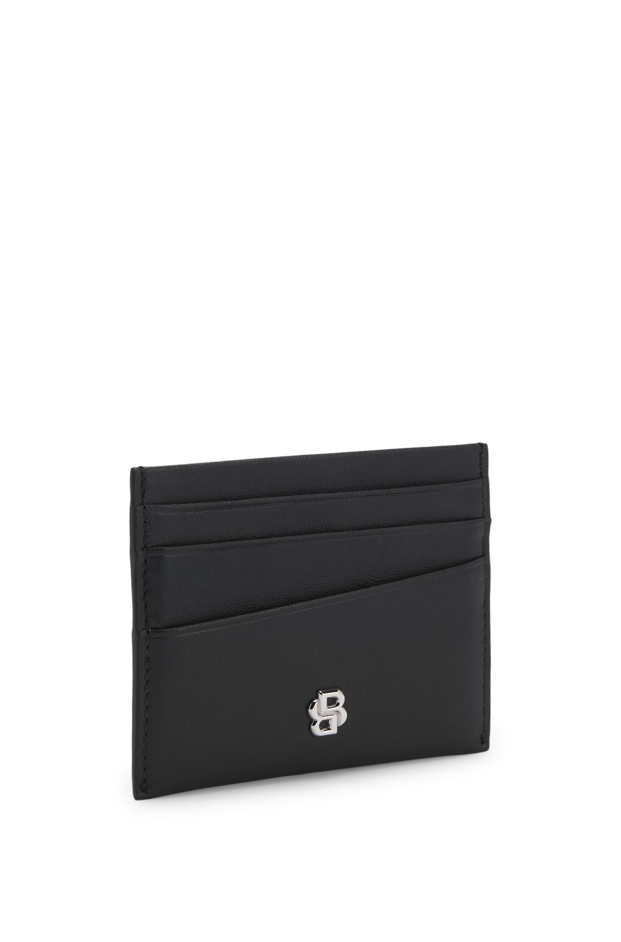 BOSS  BOSS Erkek Metalik Logo Detaylı Hakiki Deri Siyah Cüzdan 50568389-001