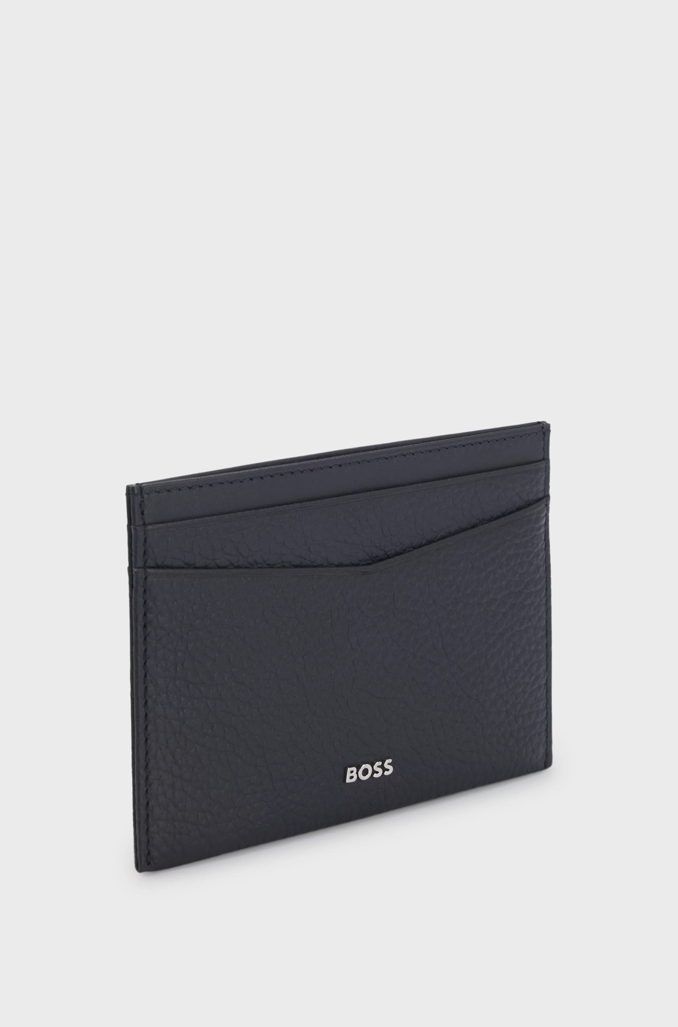 BOSS  BOSS Erkek Metalik Logo Detaylı Kabartmalı Hakiki Deri Yüzeyli Lacivert Kartlık 50548806-410