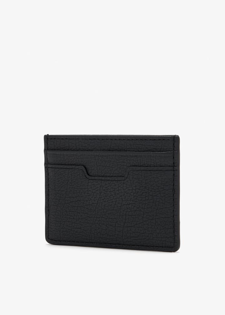 BOSS  BOSS Erkek Metalik Logo Kabartmalı Hakiki Deri Siyah Kartlık 50563650-001