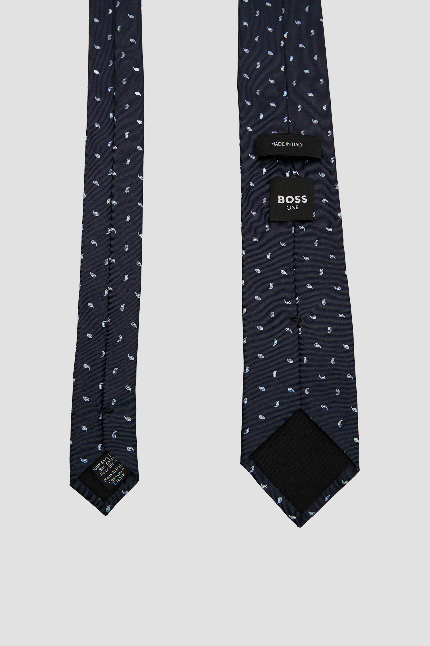 BOSS  BOSS Erkek Mikro Desenli %100 İpek Lacivert Kravat 50556050-404