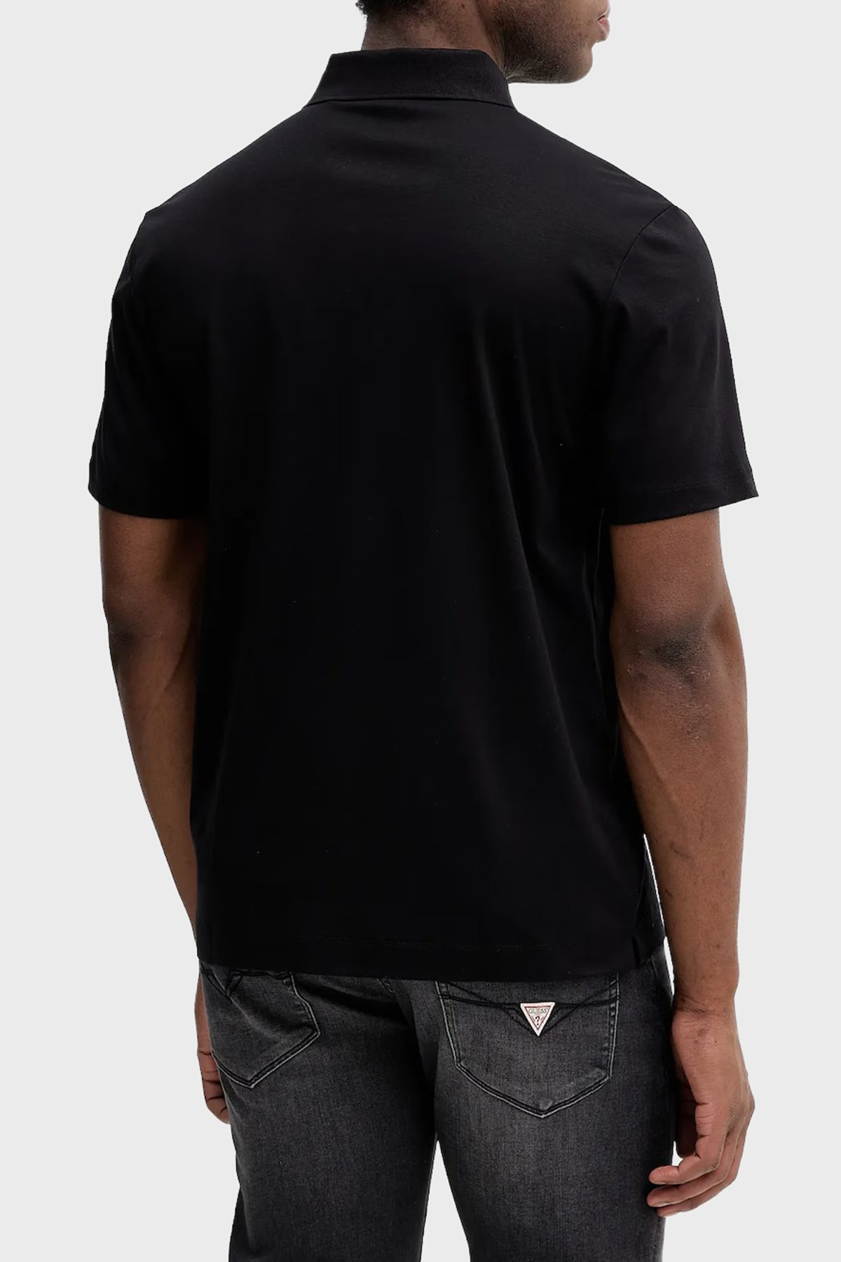 BOSS  BOSS Erkek Monogram Logo Kabartmalı Normal Kalıp Yumuşak Pamuklu Kısa Kollu Siyah Polo Yaka T-Shirt 50555829-001