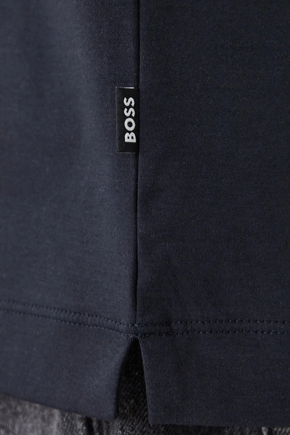 BOSS  BOSS Erkek Monogram Logo Kabartmalı Normal Kalıp Yumuşak Pamuklu Kısa Kollu Lacivert Polo Yaka T-Shirt 50555829-404