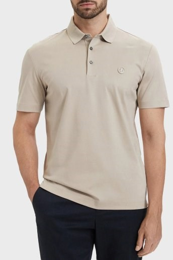 BOSS  BOSS Erkek Monogram Logo Kabartmalı Normal Kalıp Yumuşak Pamuklu Kısa Kollu Bej Polo Yaka T-Shirt 50555829-286