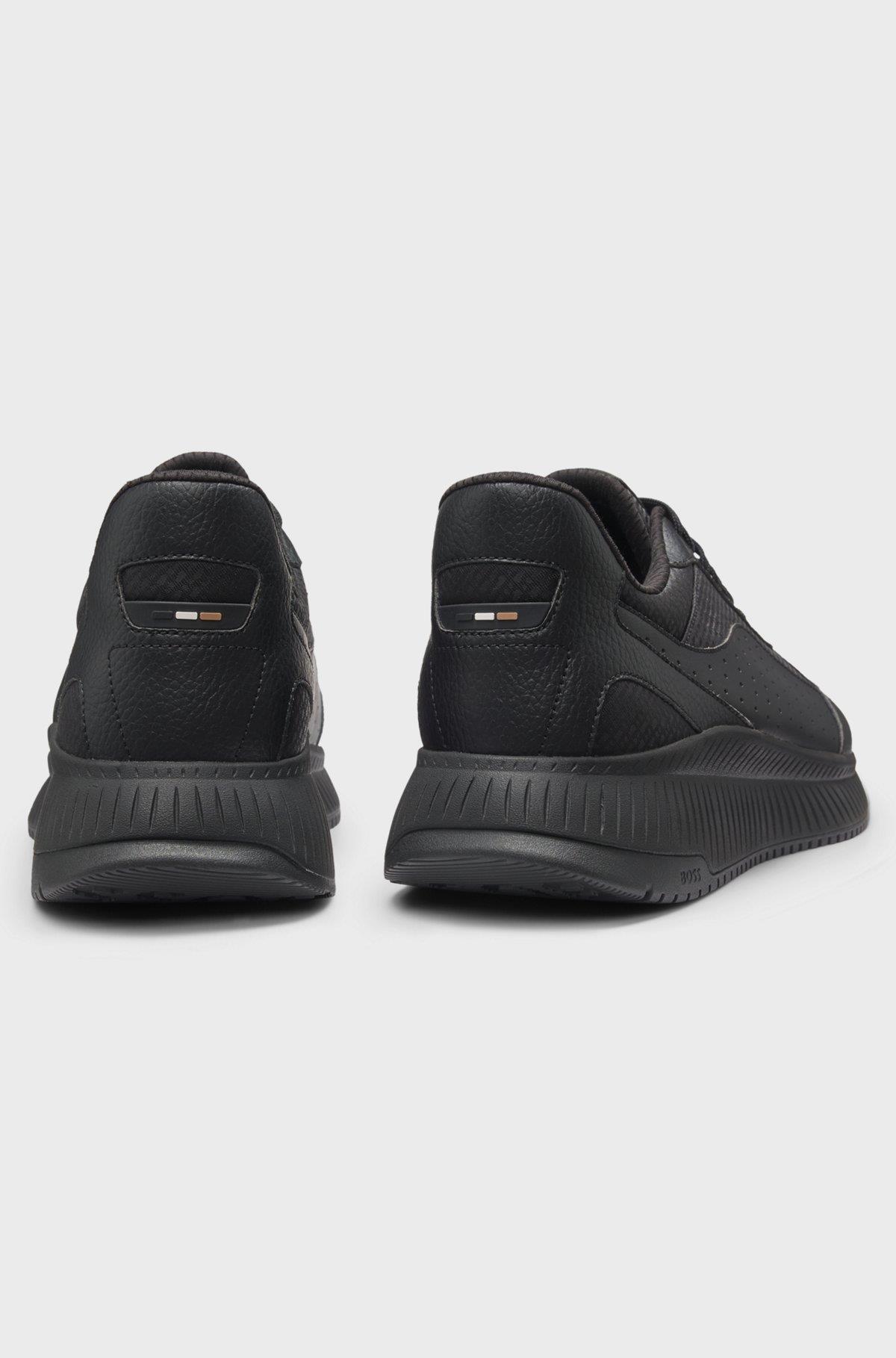 BOSS  BOSS Erkek Monogram Logolu Nefes Alabilen Tasarımlı Siyah Sneaker 50557828-005