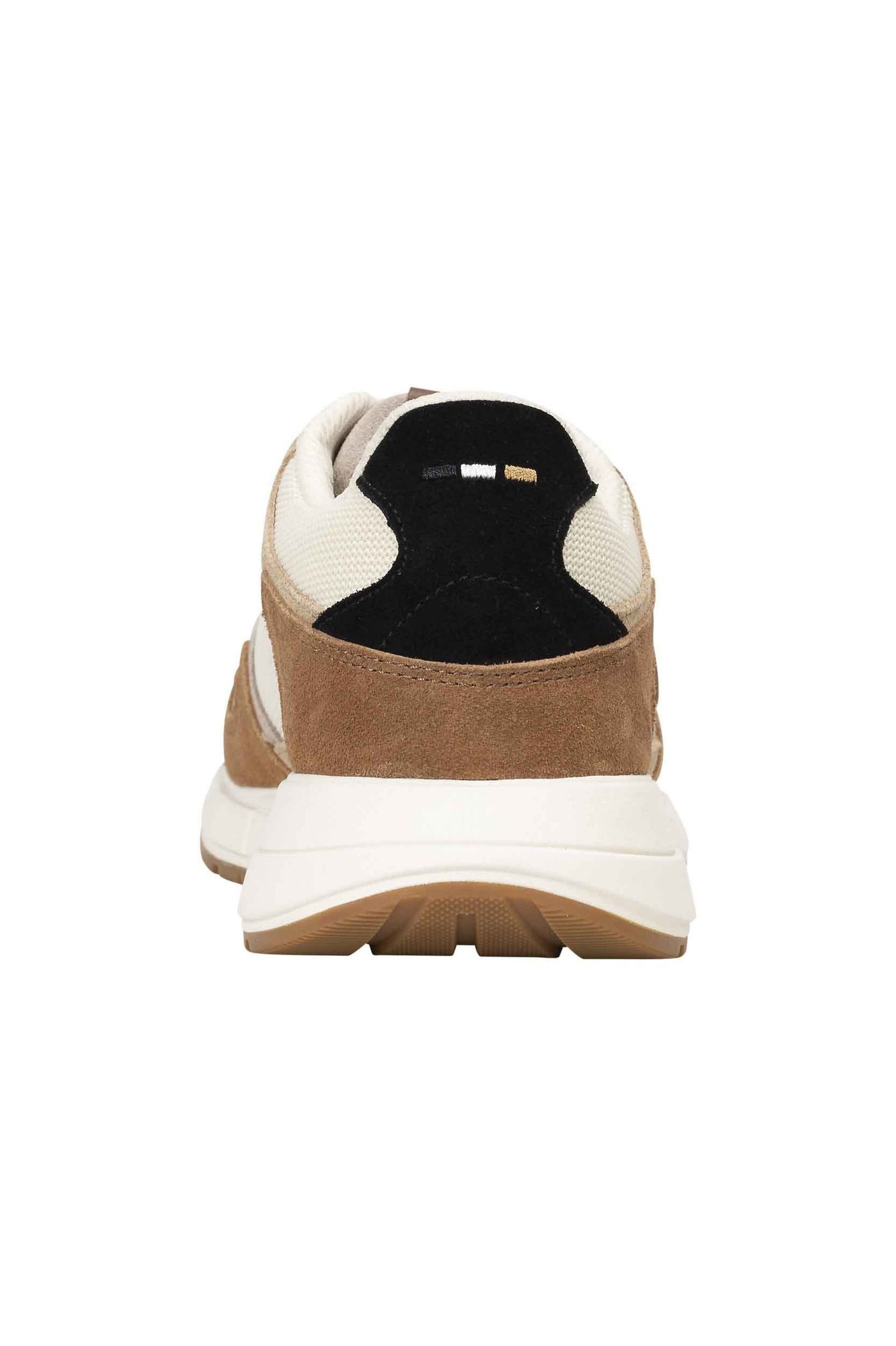 BOSS  BOSS Erkek Monogram Logolu Nefes Alabilen Tasarımlı Deri Kahverengi Sneaker 50554612-281