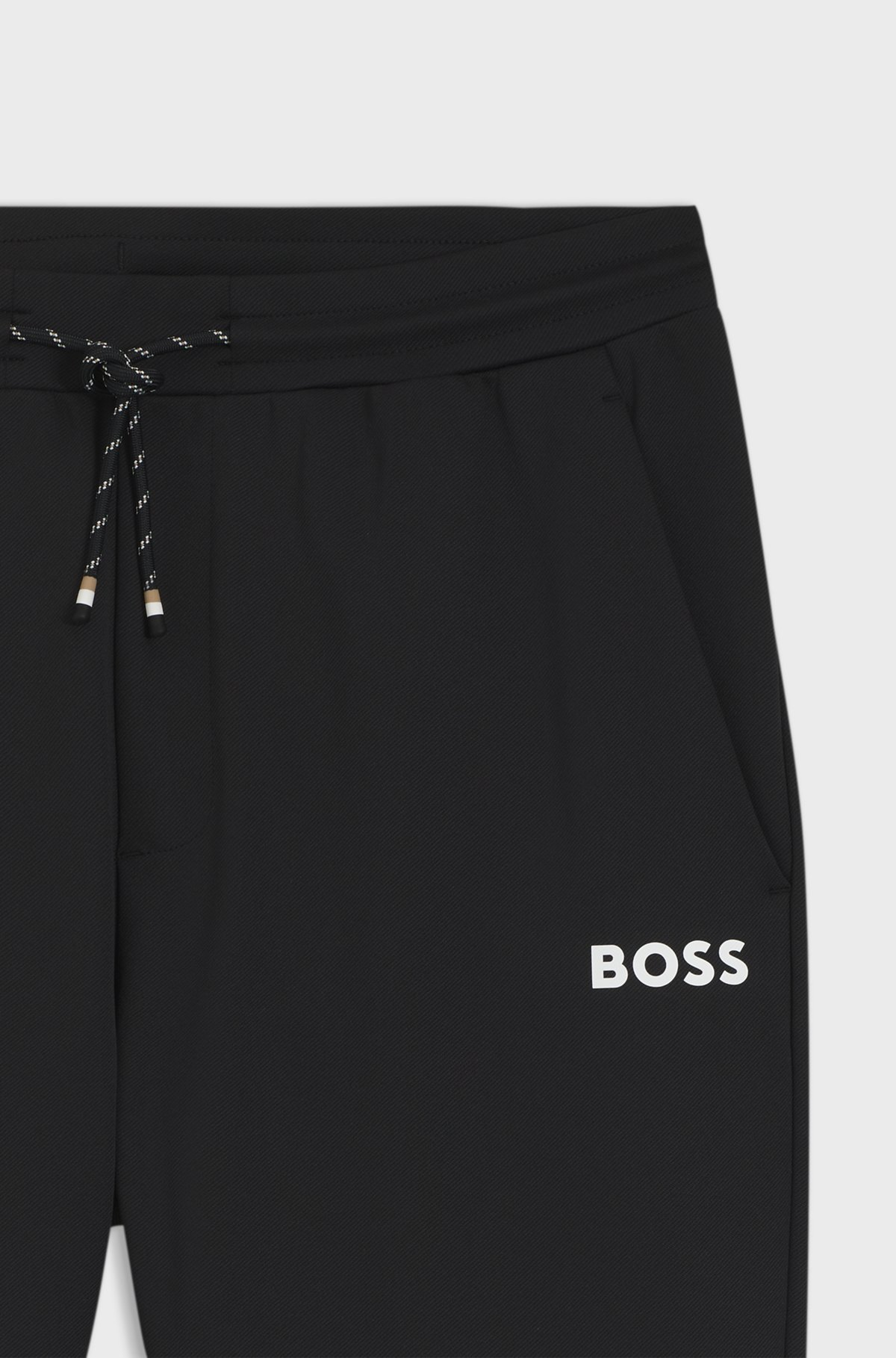BOSS  BOSS Erkek Normal Bel Uzun Dar Paça Cep Detay Düz Model Siyah Eşofman Altı 50554379-001